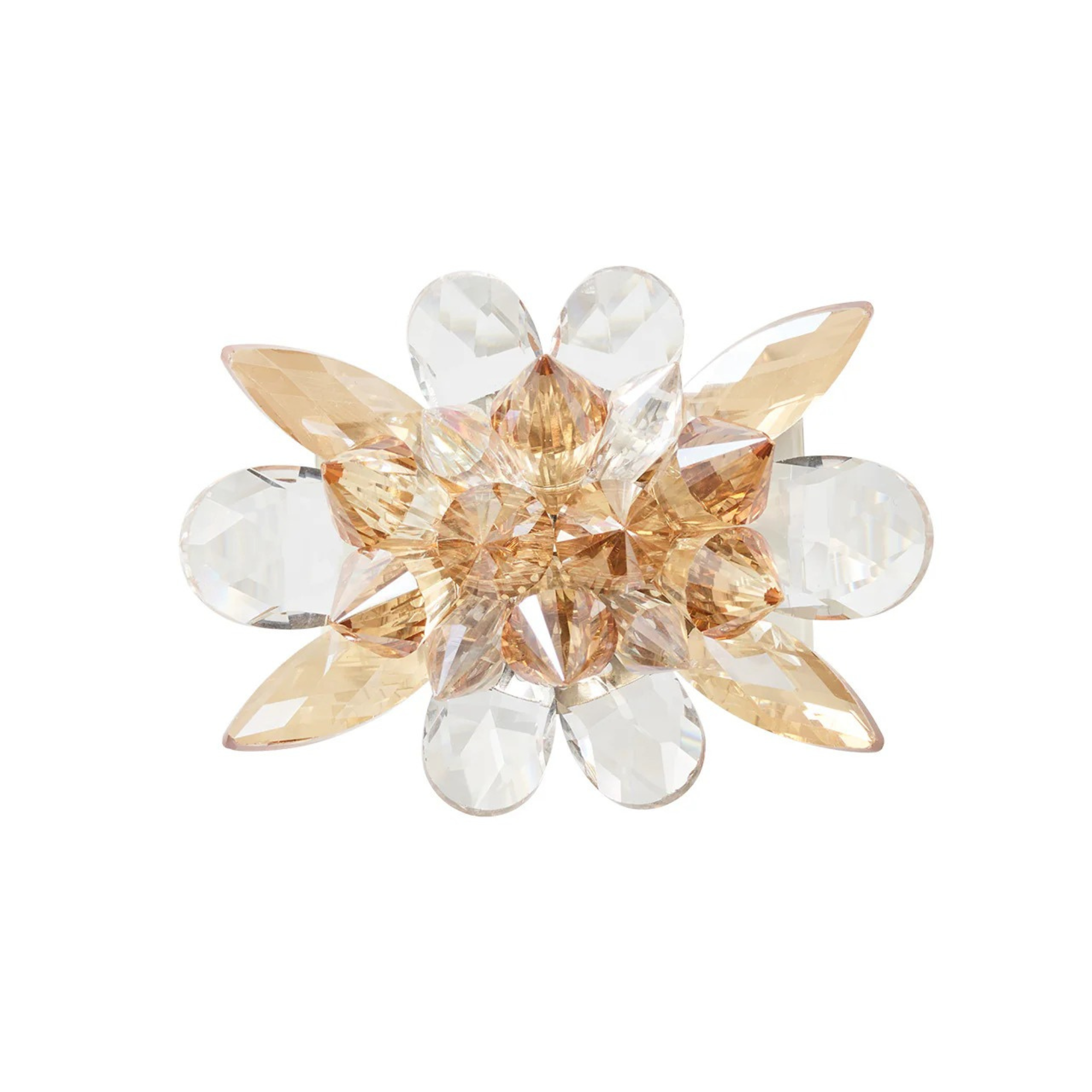 Spectra Napkin Ring in Champagne & Crystal - Set of 4