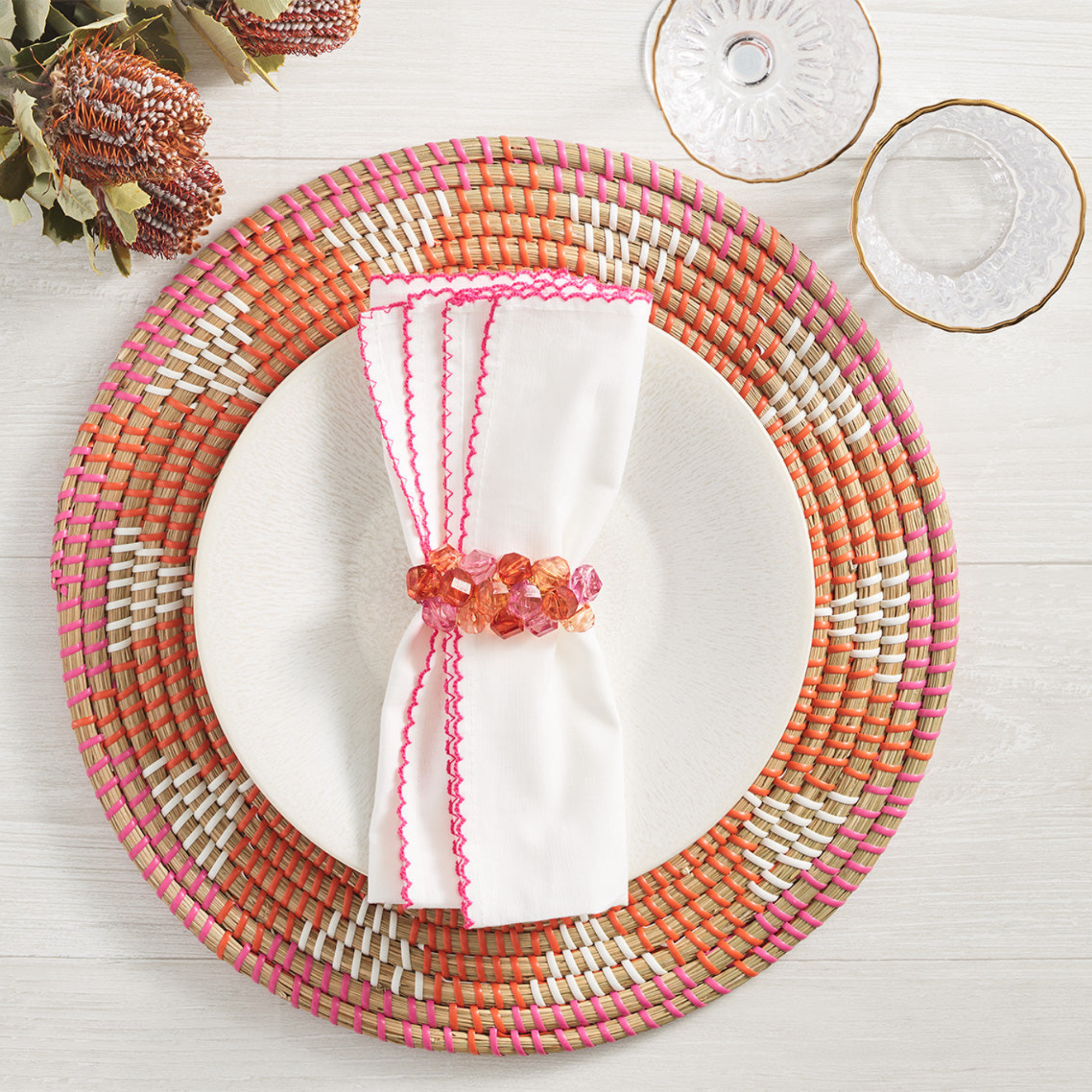 Majorelle Placemats in Pink & Orange - Set of 4