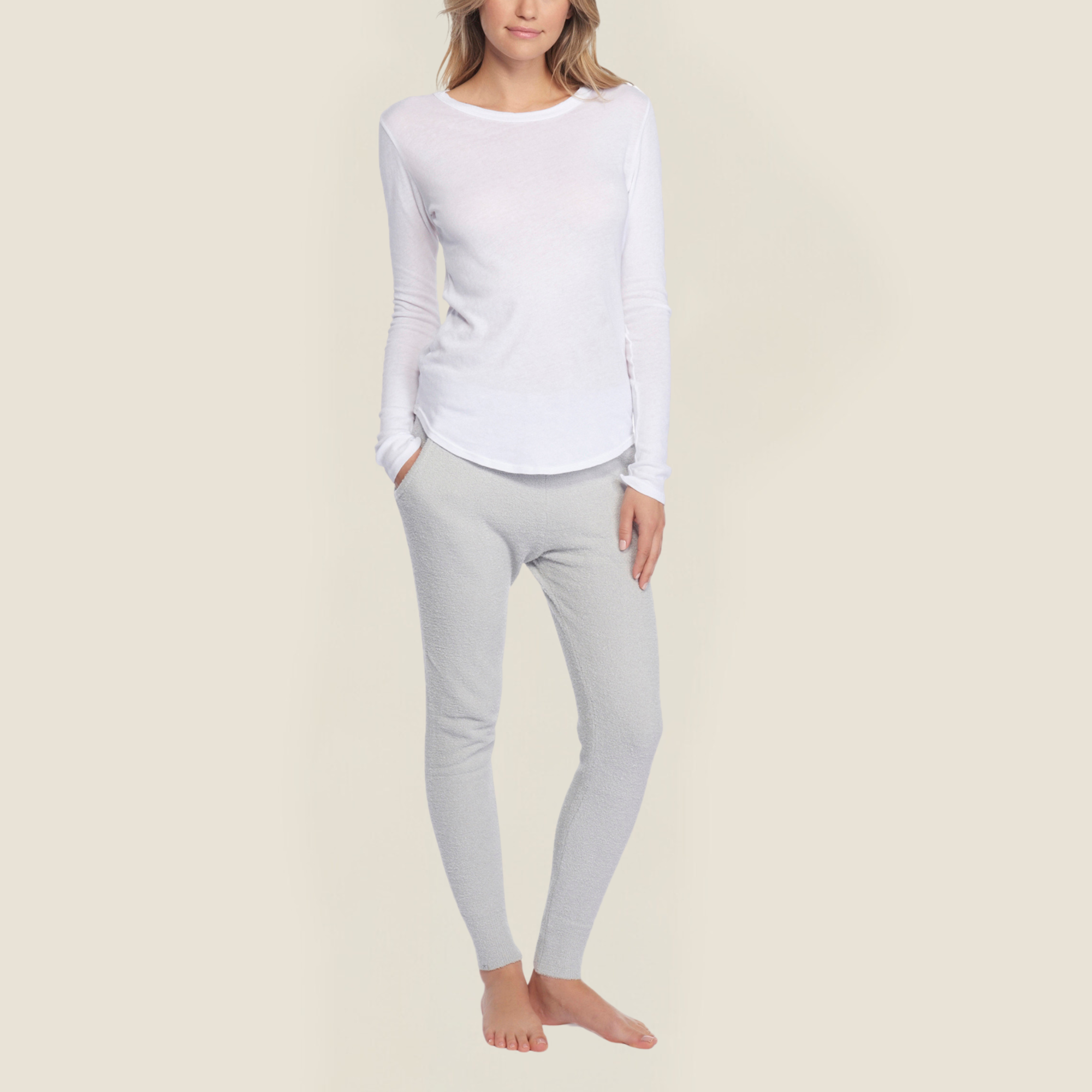 Malibu Collection Women's Loose Jersey Long Sleeve Tee