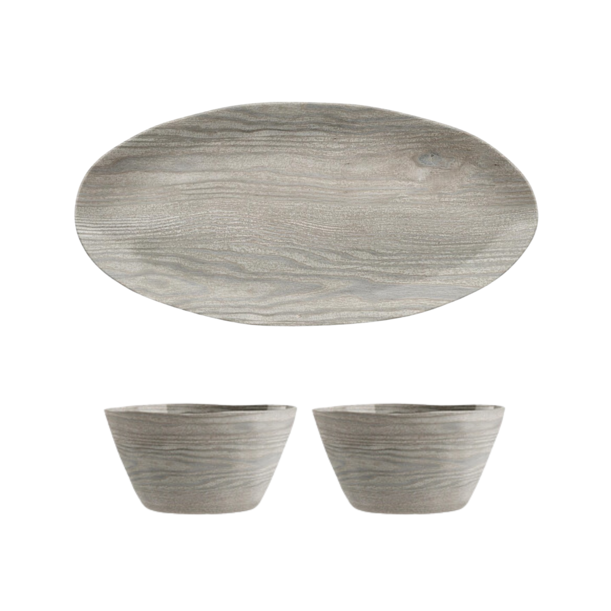 French Oak Bowl & Platter Set