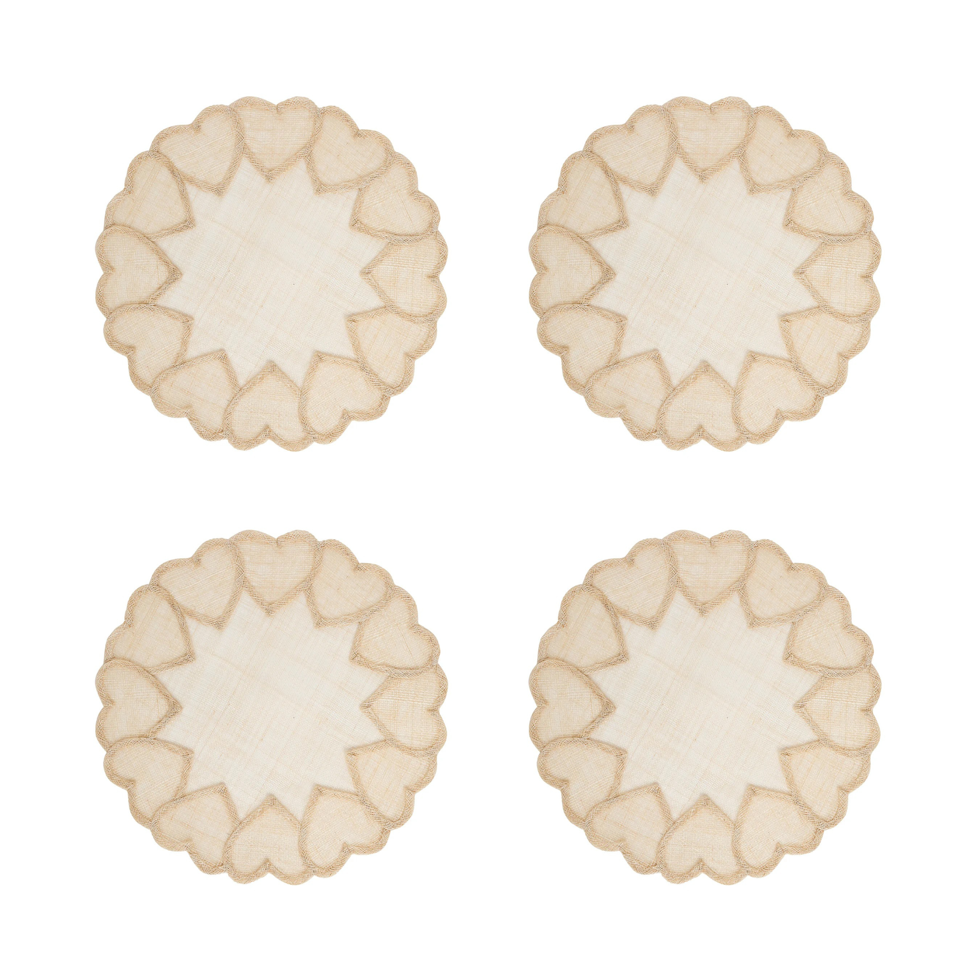 Heart Placemat in Natural - Set of 4