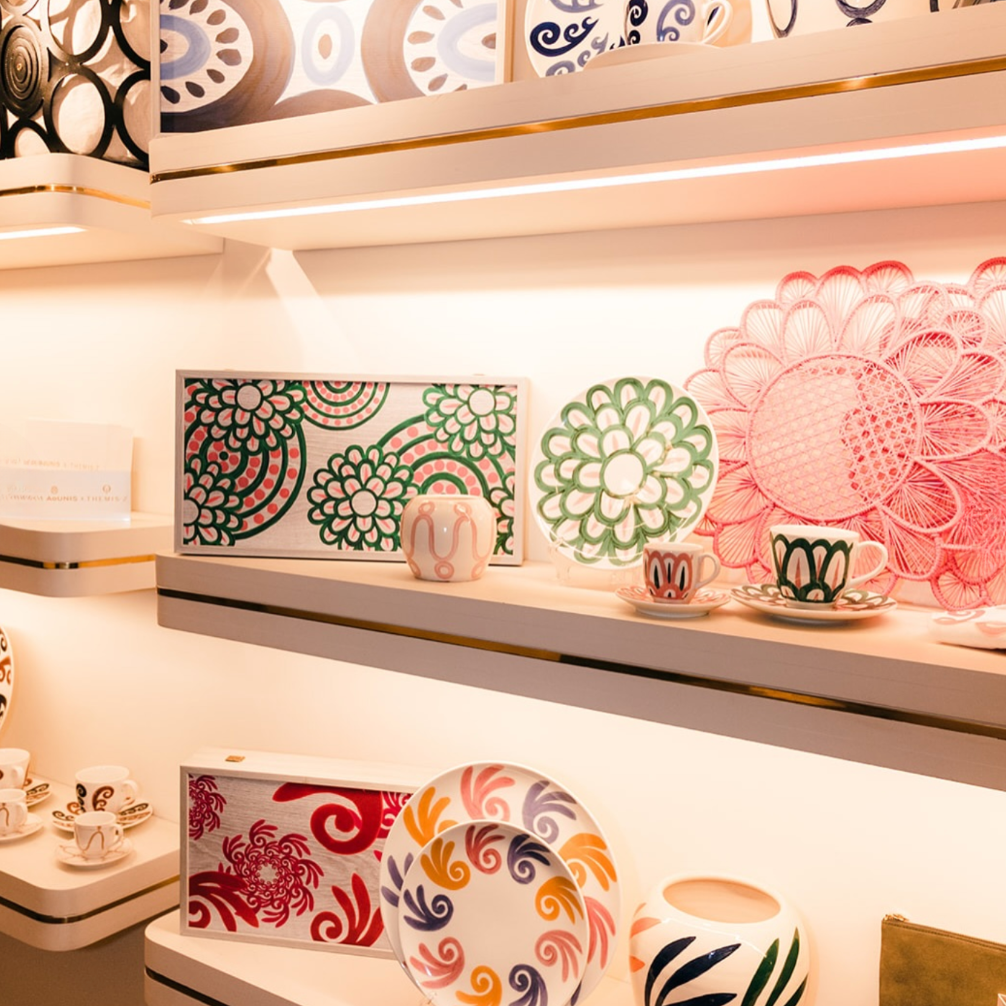 Symi Green & Pink Dessert Plate - Set of 2