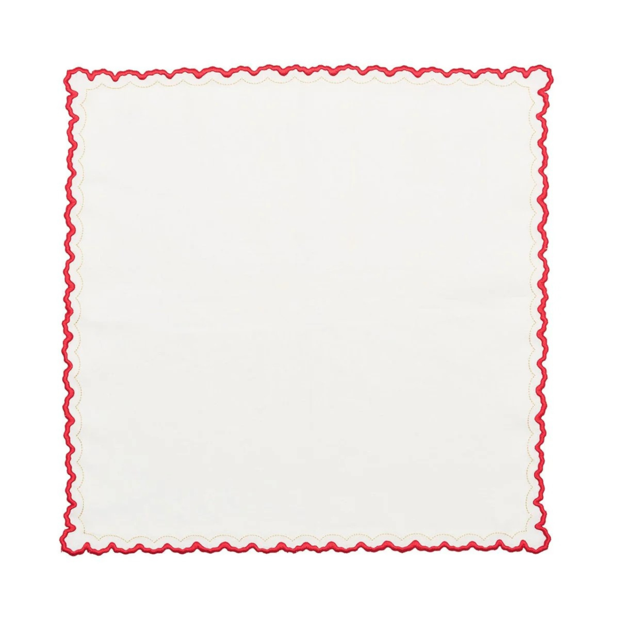 Arches Napkin in White, Red & Gold - Set of 4