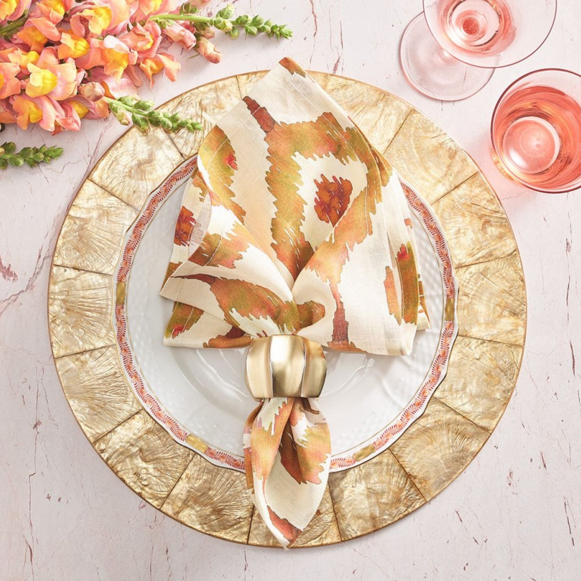 Round Capiz Placemat in Champagne - Set of 4