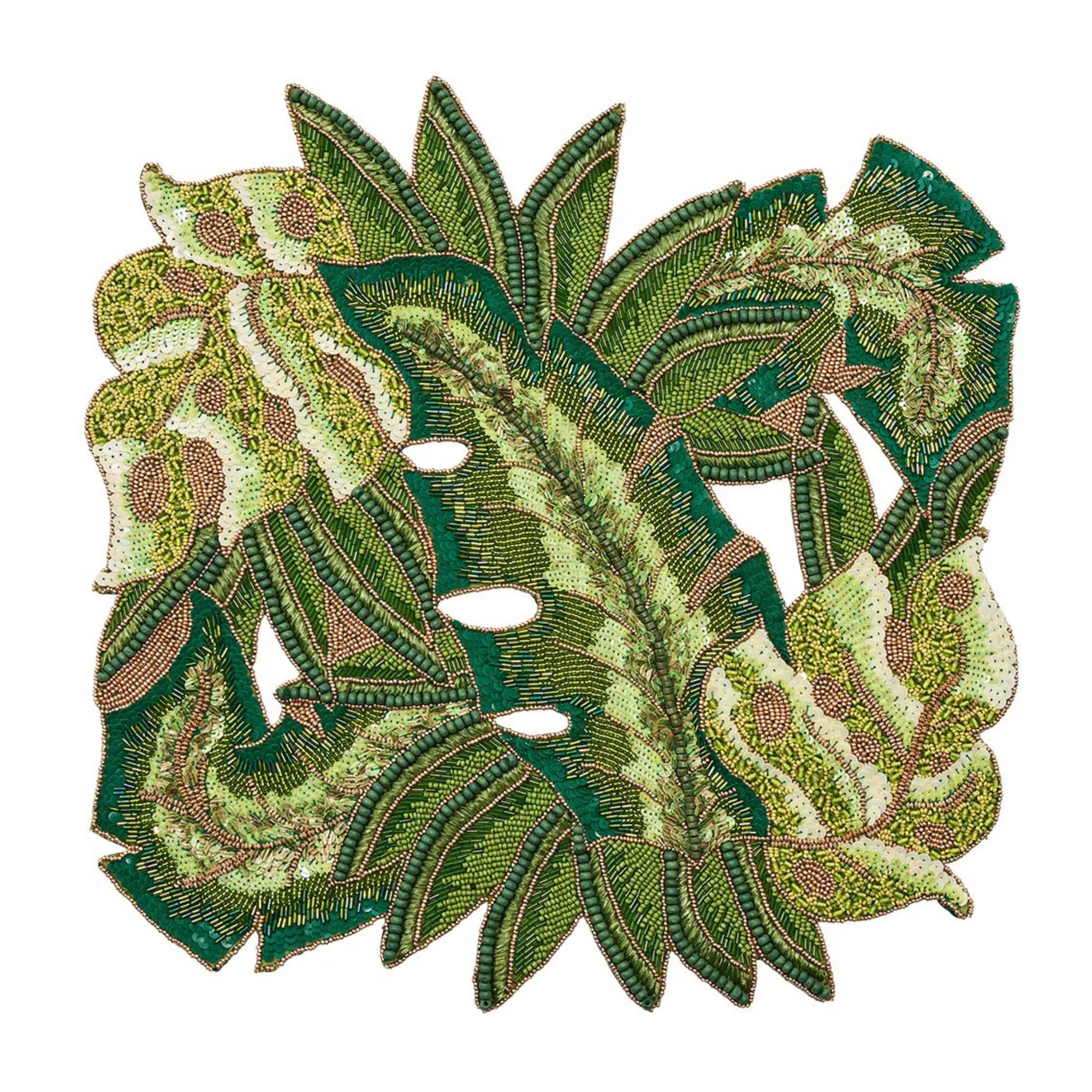 Calypso Placemat in Green & Gold - Set of 2