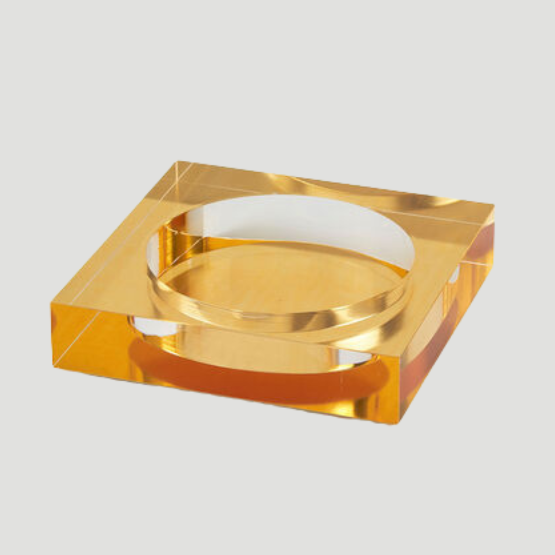 Designs Lucite Wine Bottle Coaster - Gold