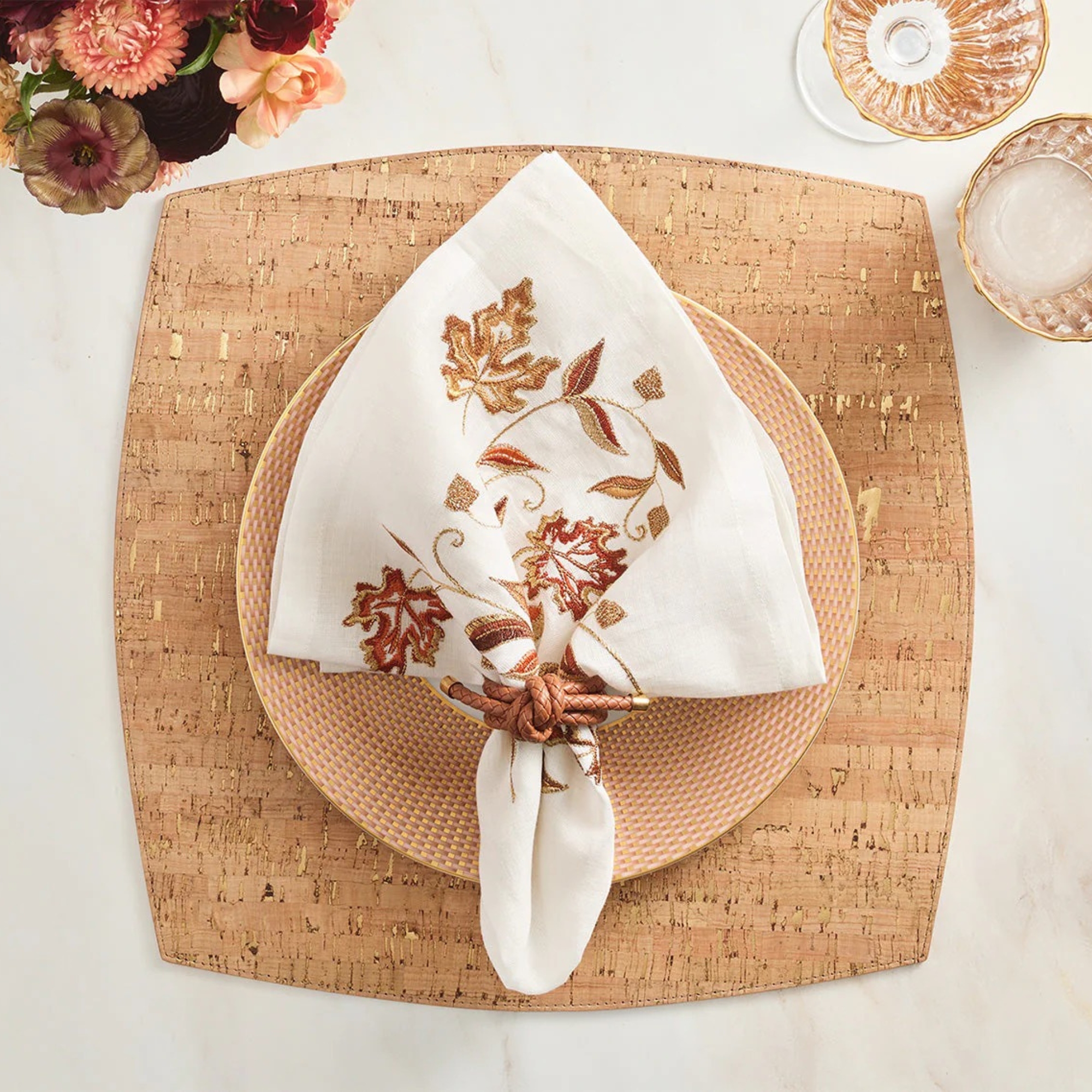 Whistler Placemat in Natural & Gold - Set of 4