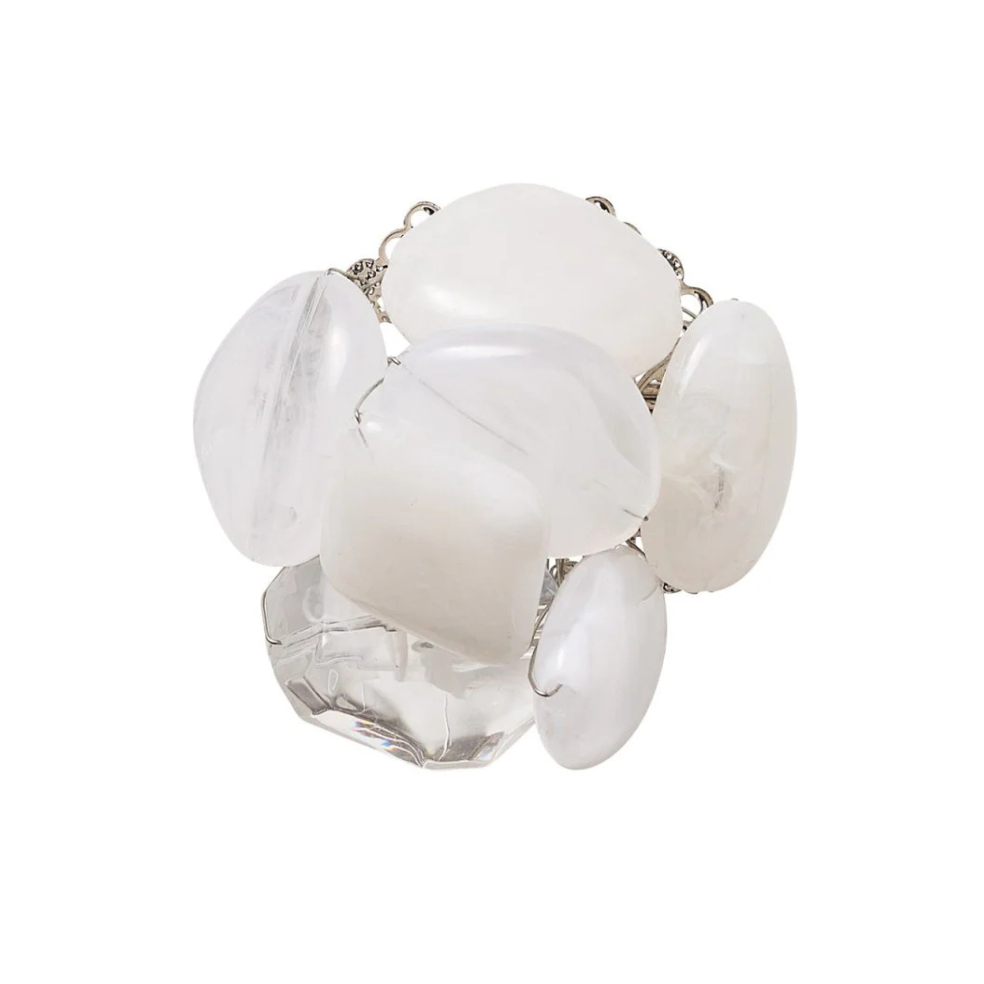 Sea Stone Napkin Ring in White - Set of 4