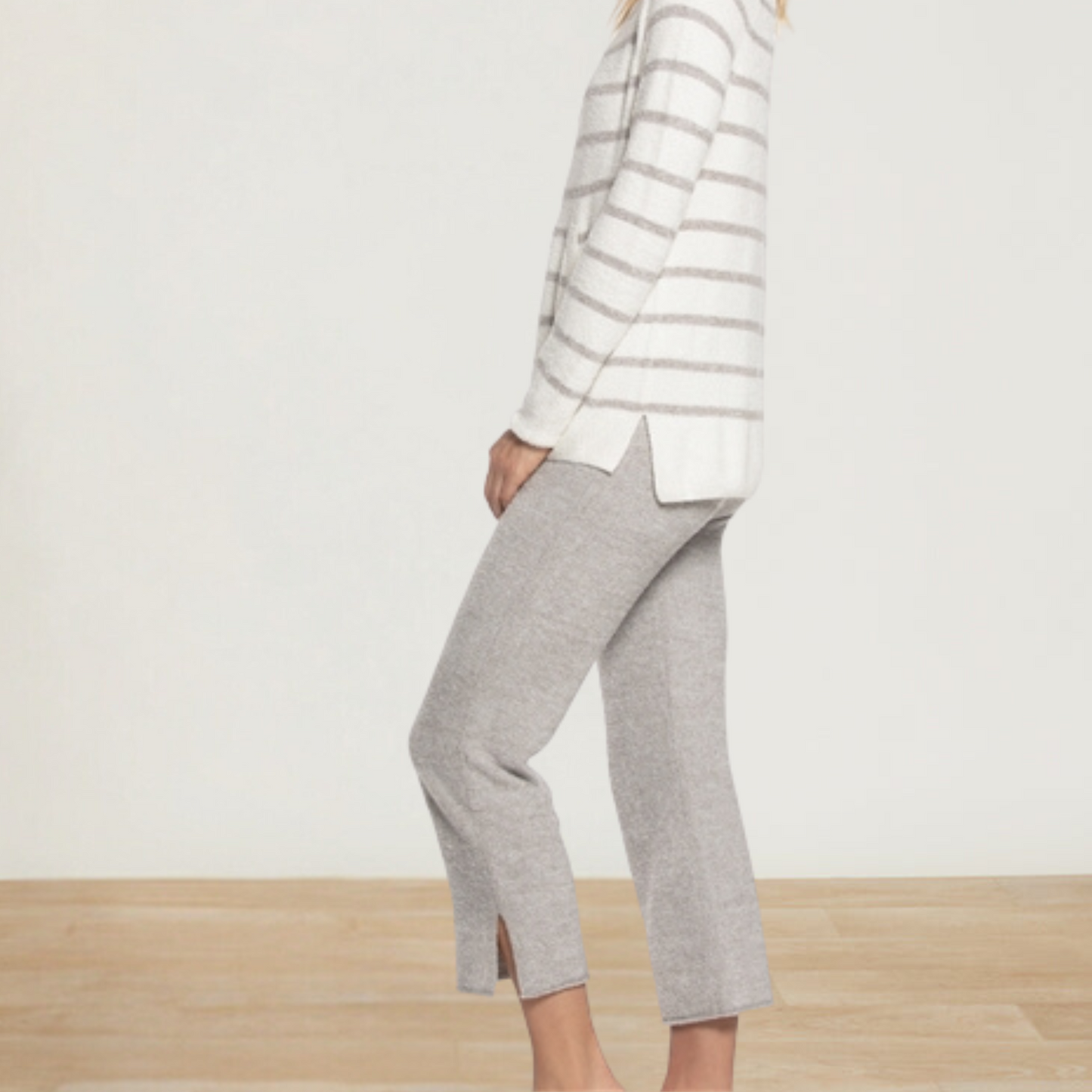 CozyChic Lite Striped Raglan Pullover - Pearl