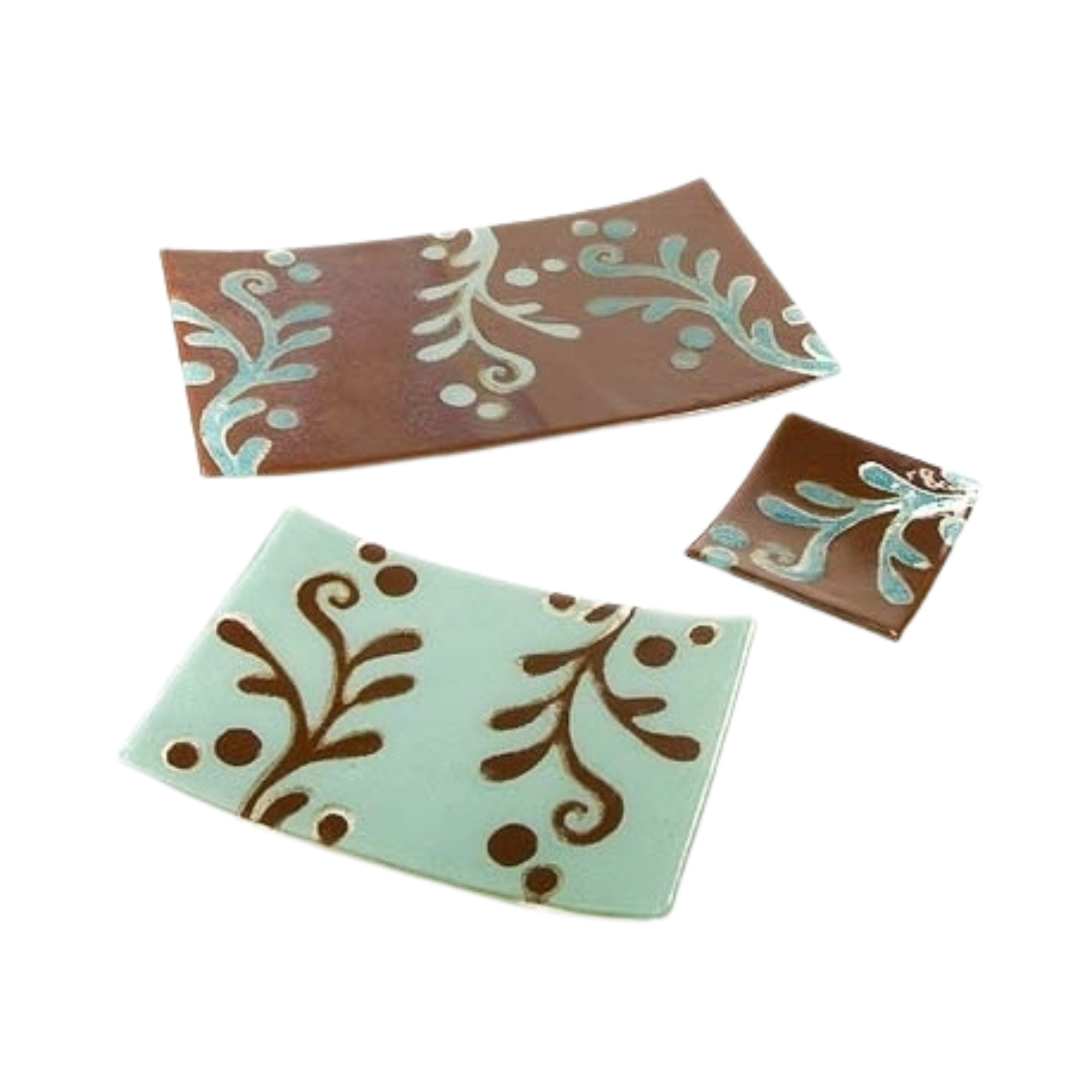 Chocolate Azure Leaf Tray