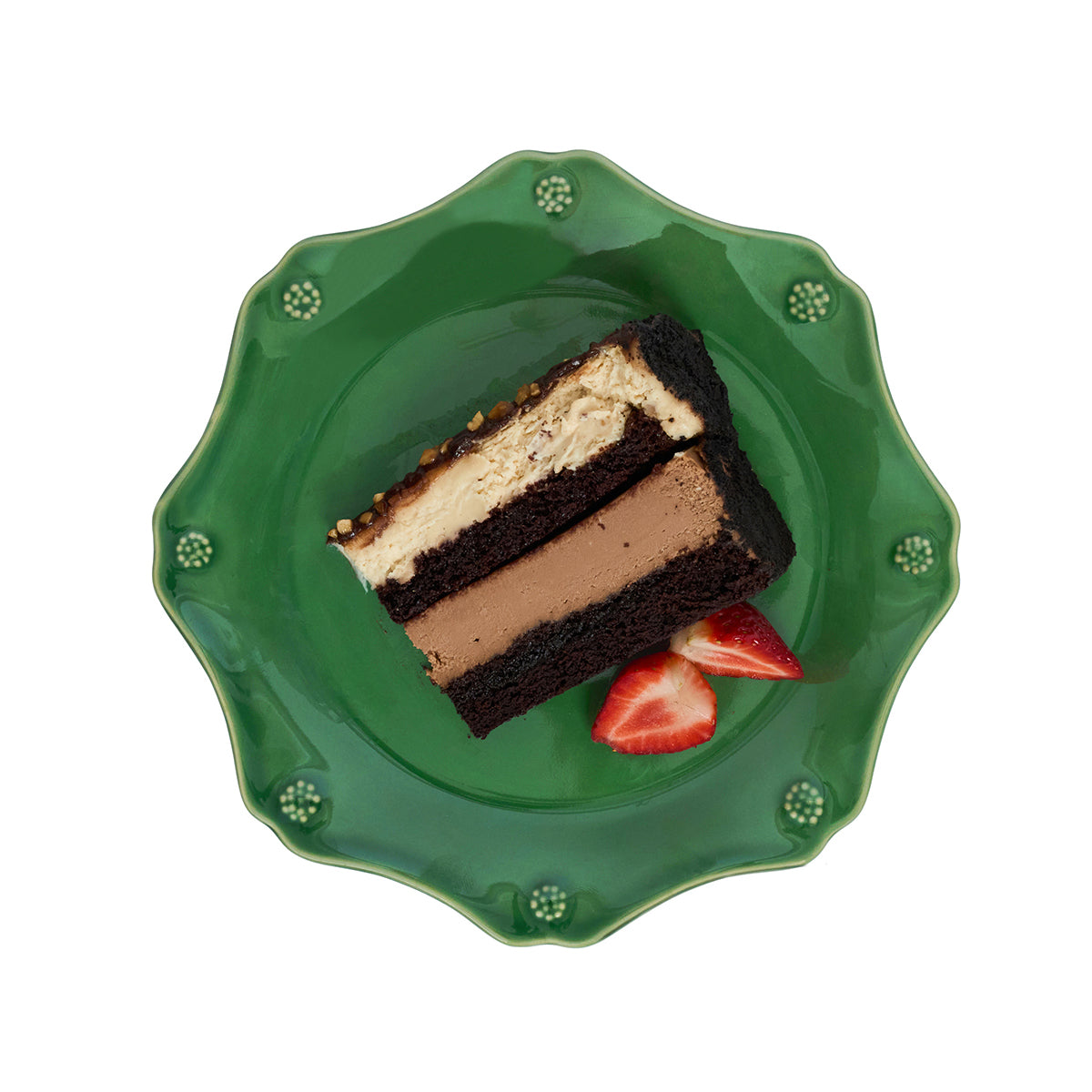 Berry & Thread Scalloped Dessert/Salad Plate Basil - Set of 4