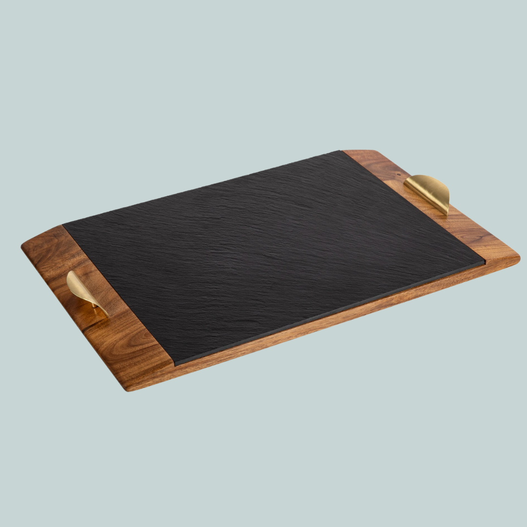 Covina Acacia And Slate Serving Tray