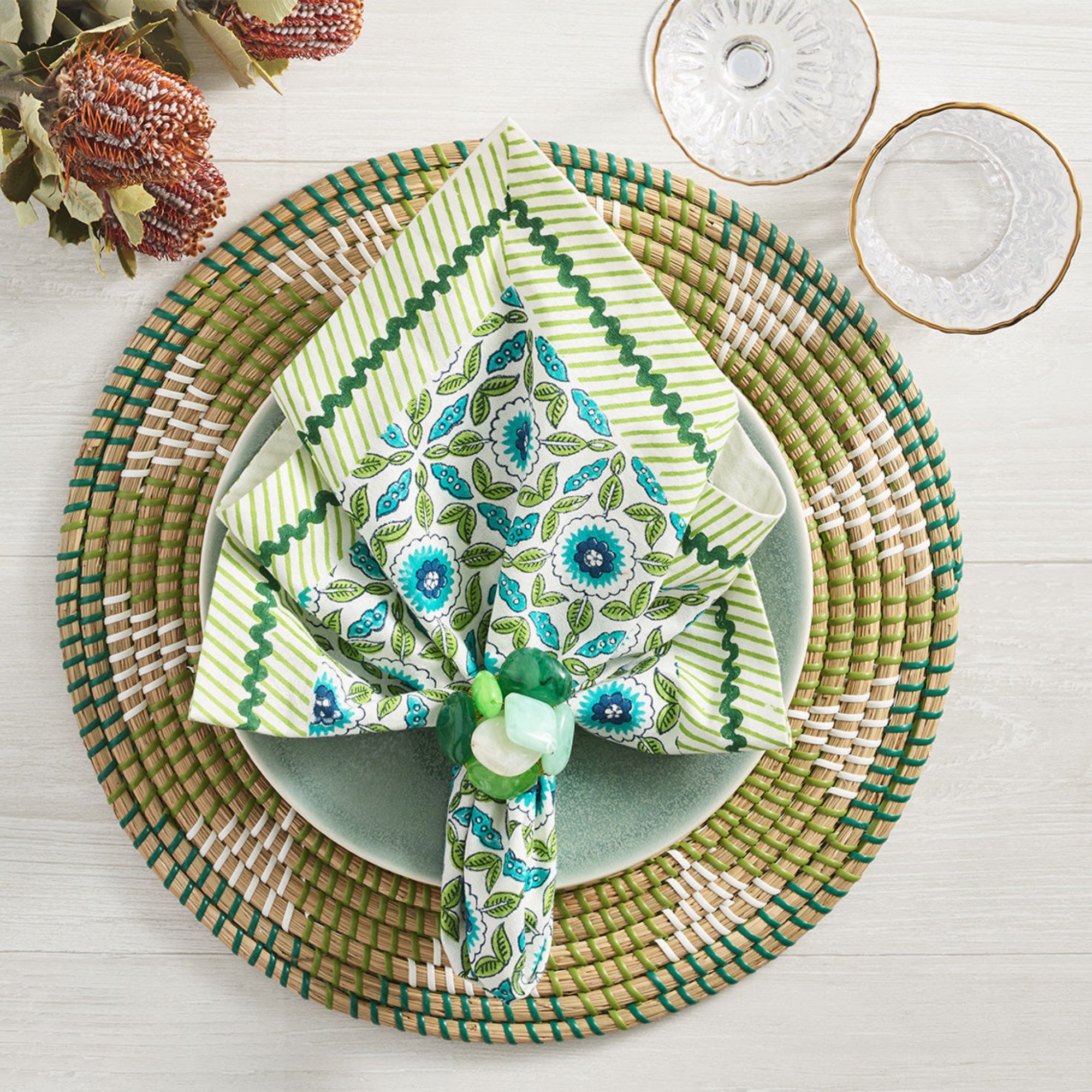 Majorelle Placemats in Green - Set of 4