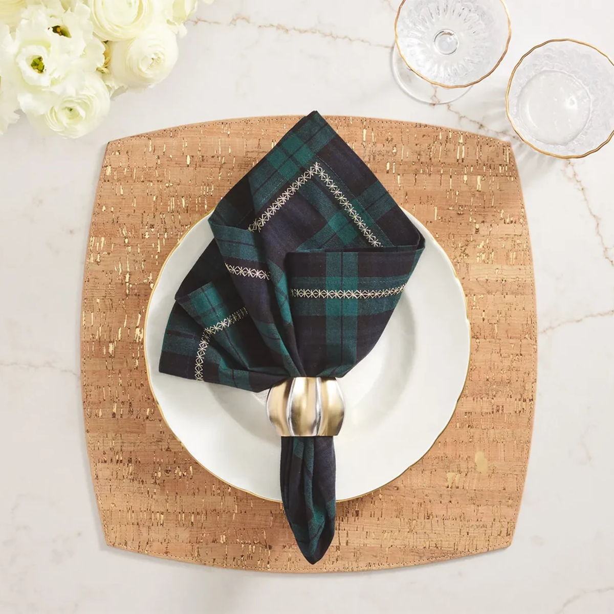 Watchplaid Napkin in Blue & Green - Set of 4