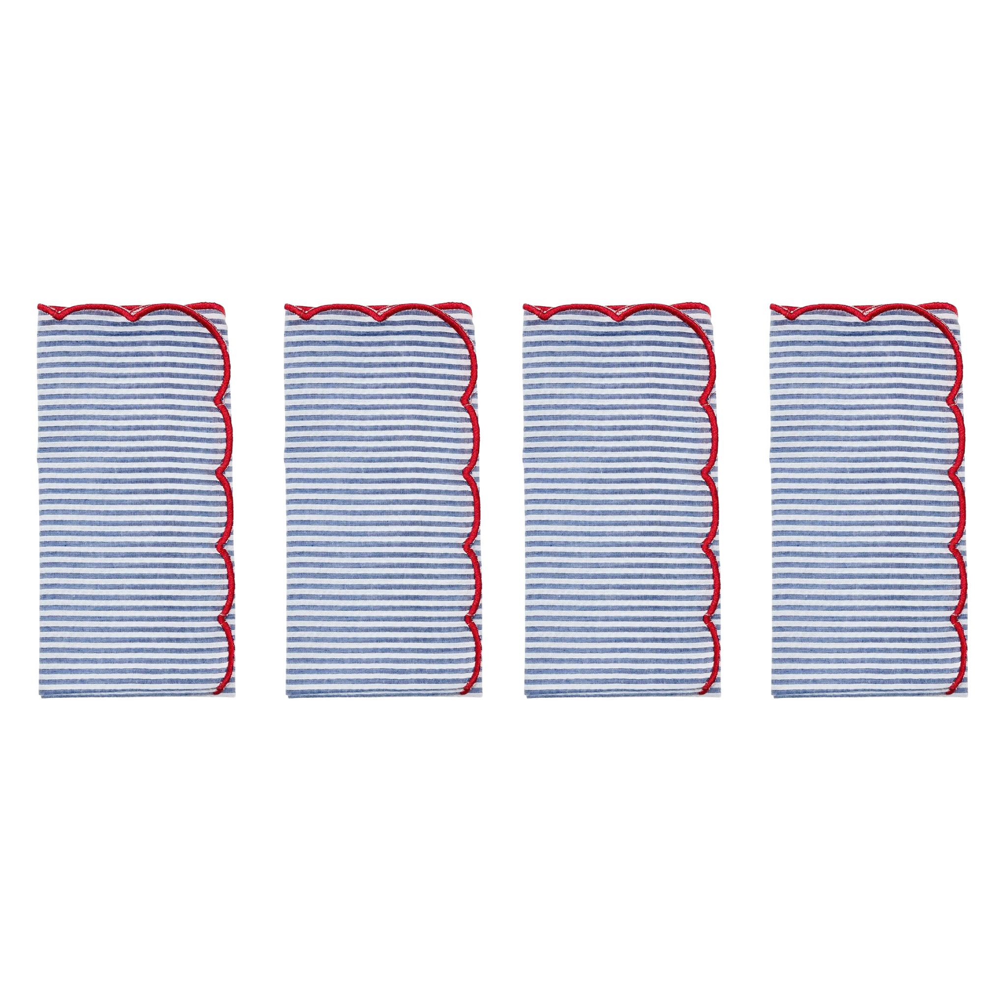 Fiesta Napkin in White, Navy, & Red - Set of 4