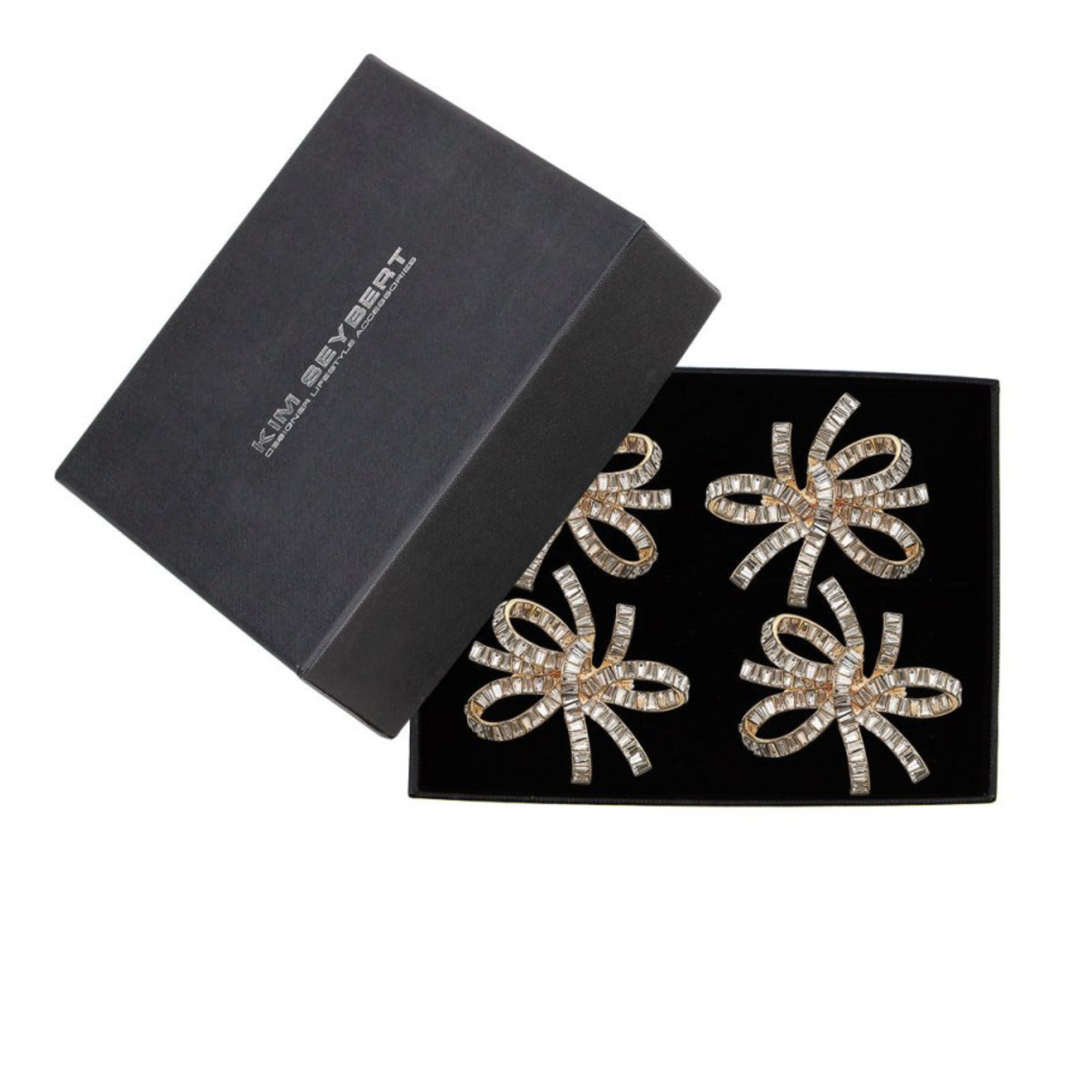 Jeweled Bow Napkin Ring - Set of 4