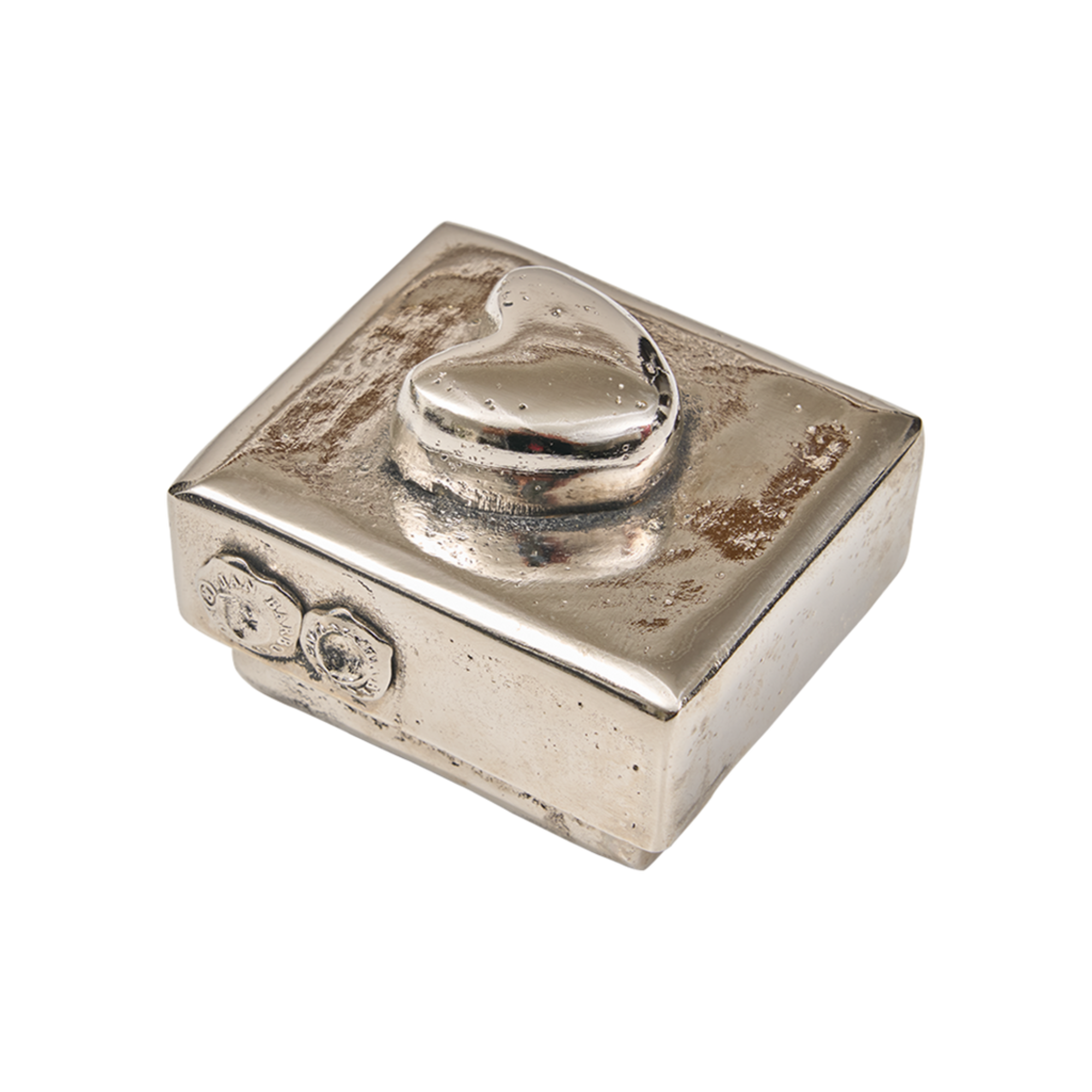 El Corazon Heart Box in Nickel