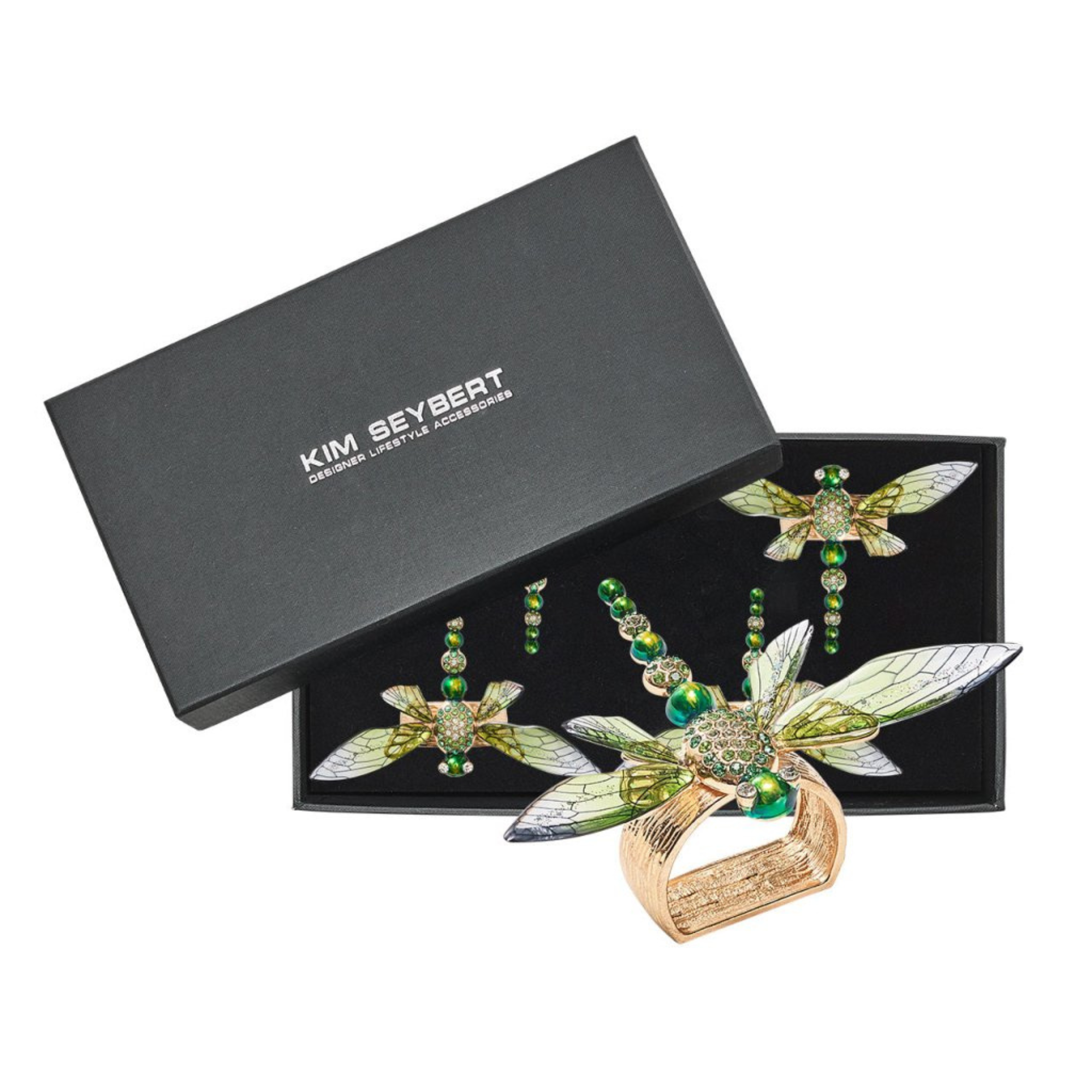 Dragonfly Napkin Ring in Green - Set of 4