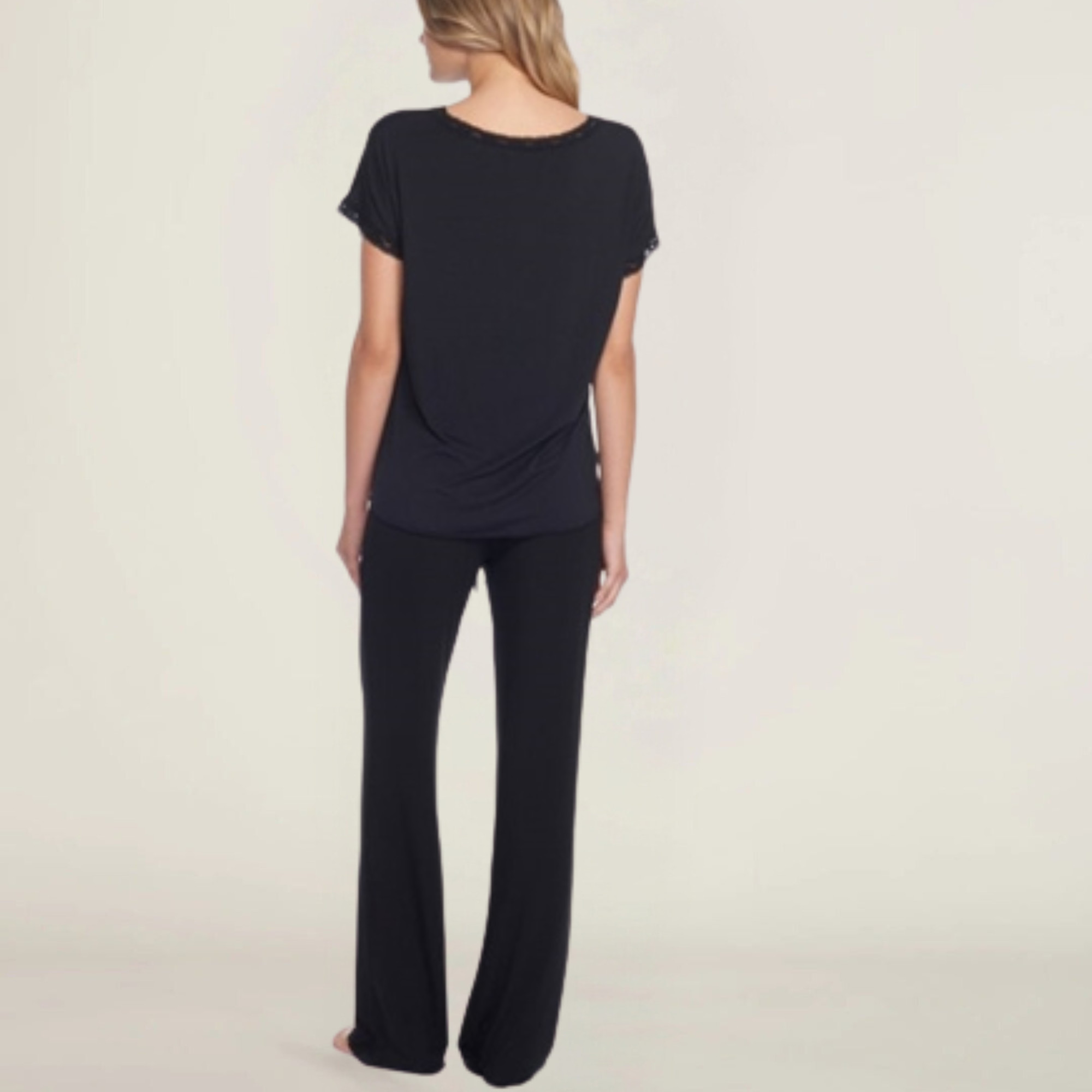 Luxe Milk Jersey V-Neck Tee & Classic Pant Set