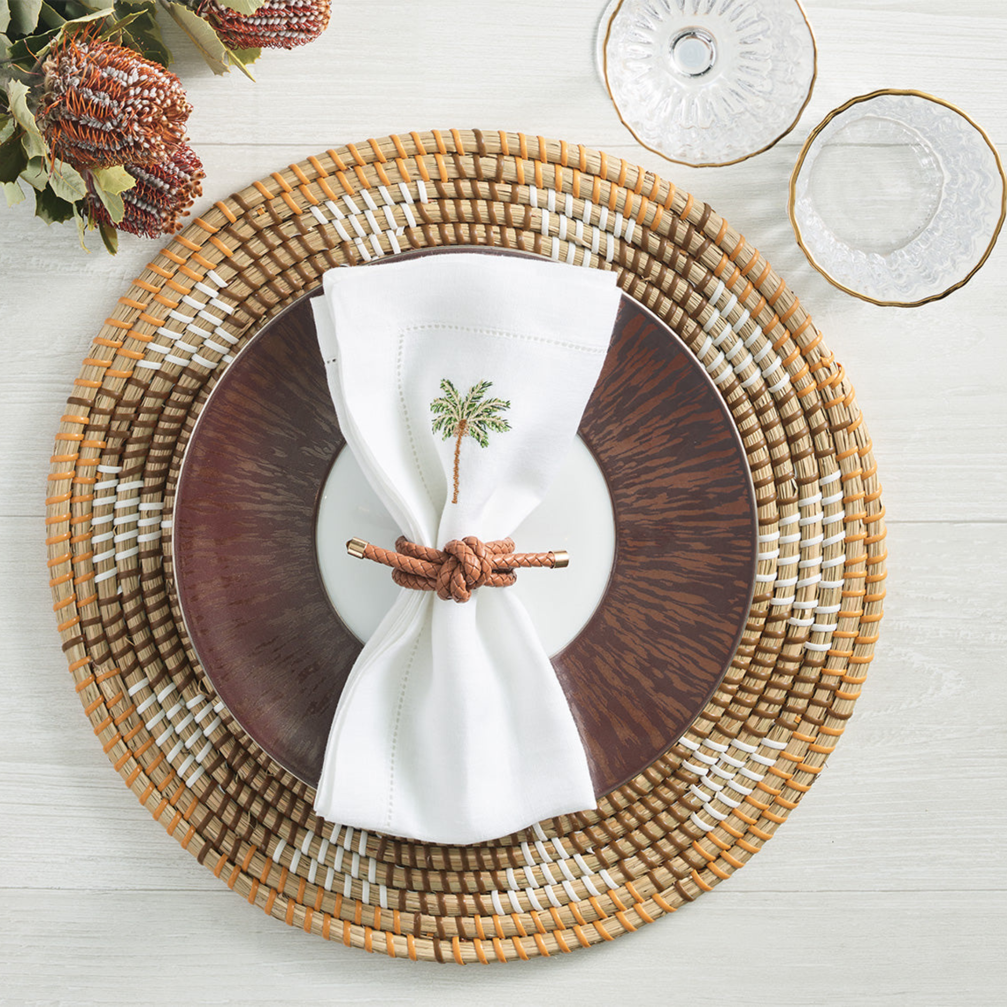 Majorelle Placemats in Natural & Brown - Set of 4