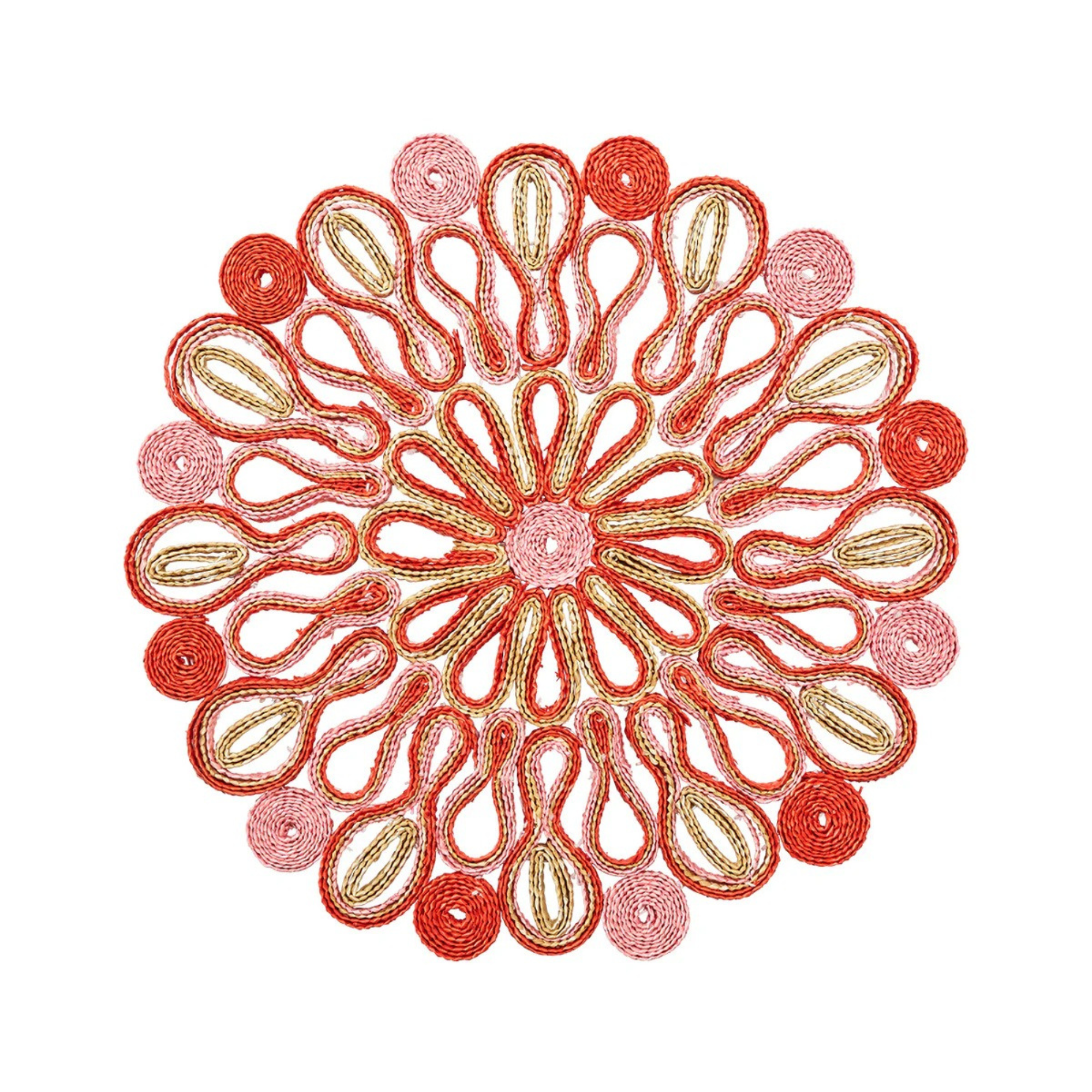 Marisol Placemat in Pink & Orange - Set of 4
