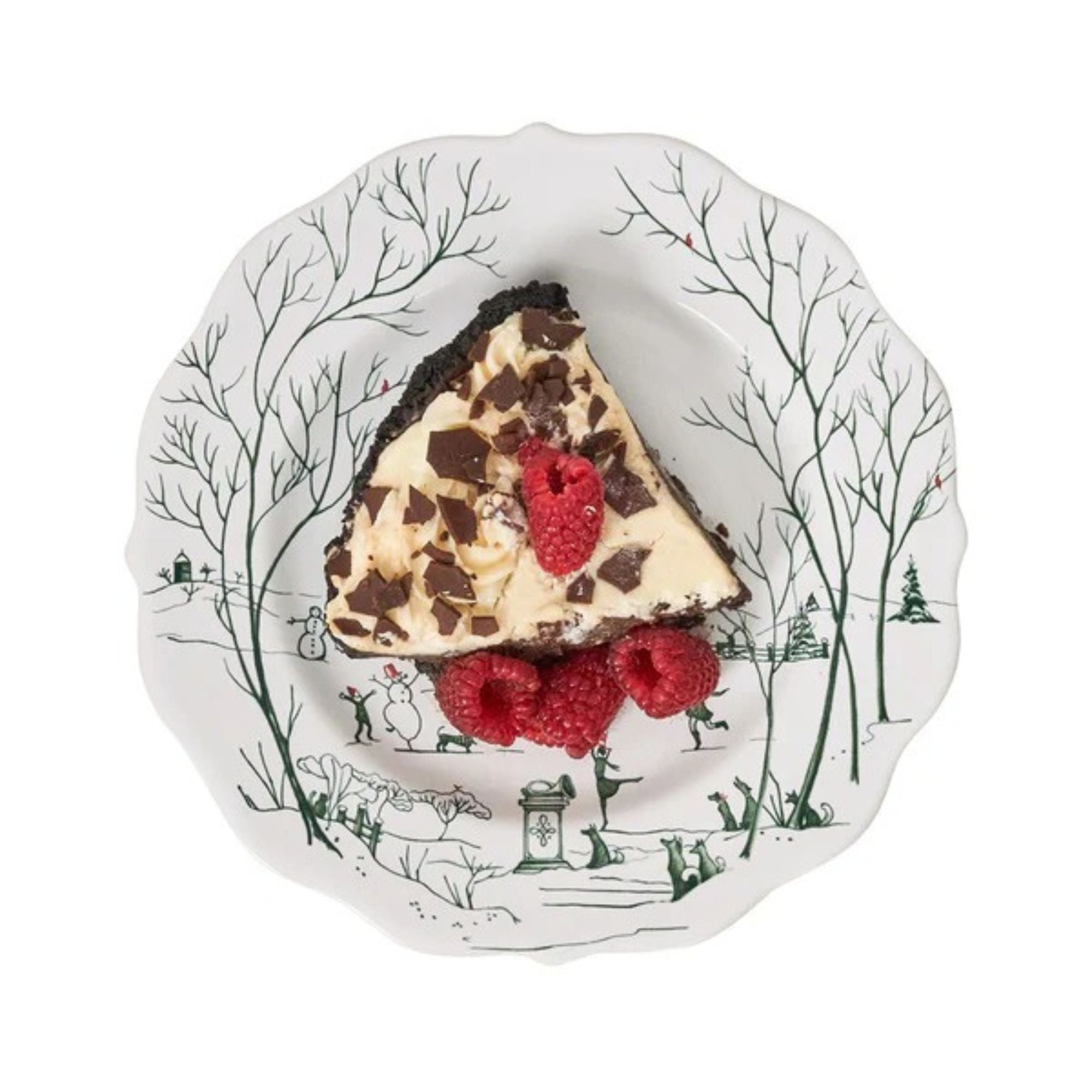 Country Estate Winter Frolic Evergreen Salad Plate - Set of 4