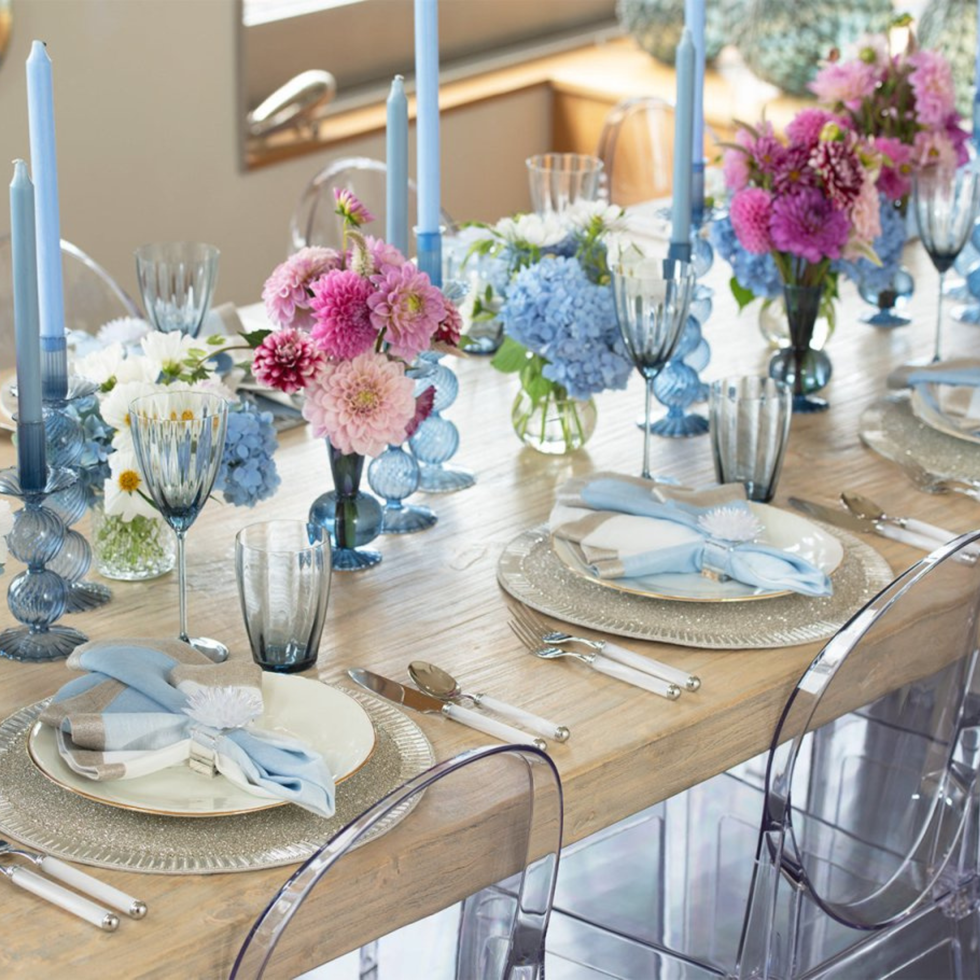 Tess Bud Vase in Cadet - Set of 3