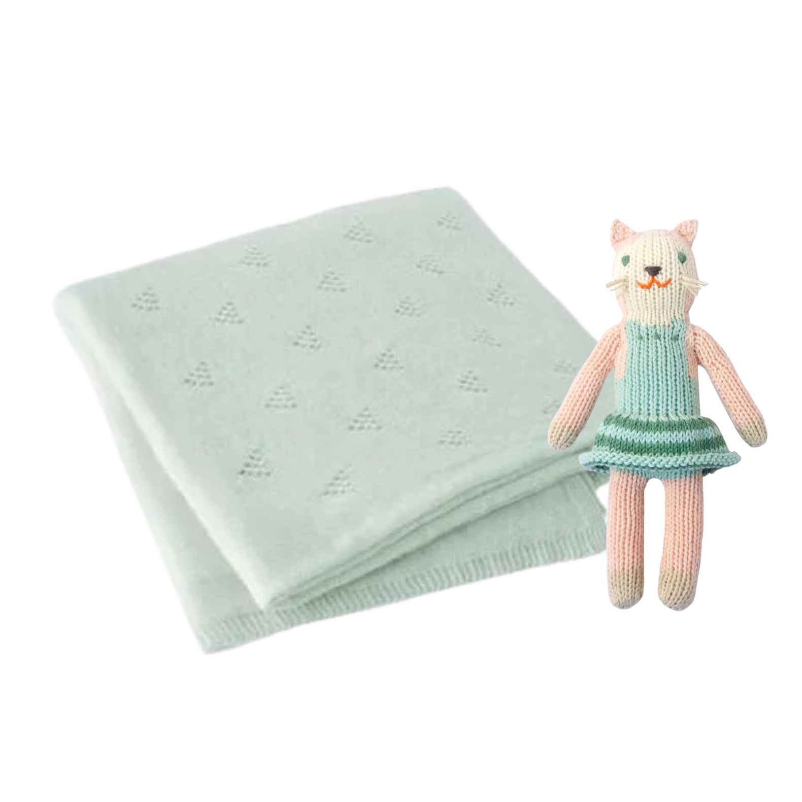 Splash Rattle & Mint Little Triangle Blanket Gift Set