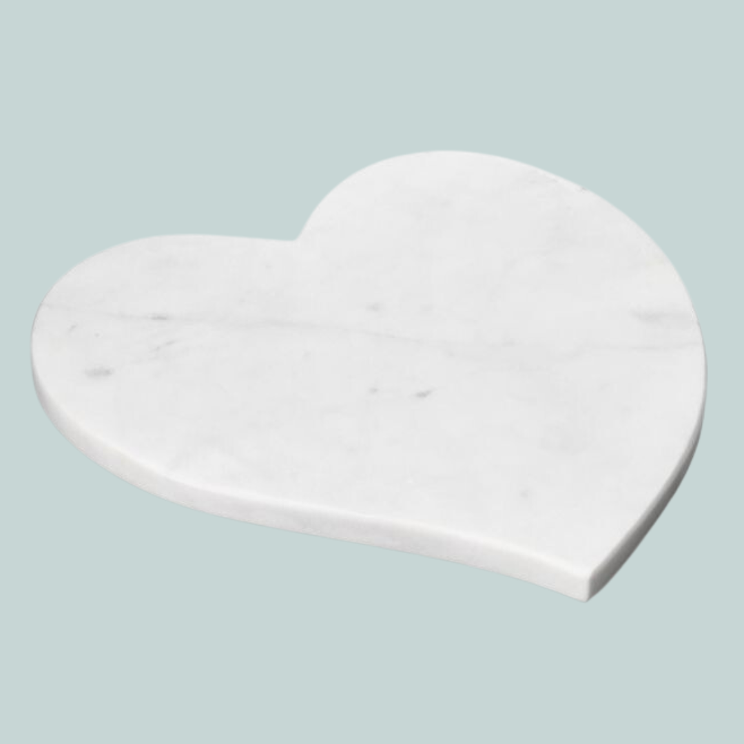 Simon Pearce Marble Heart Board - White