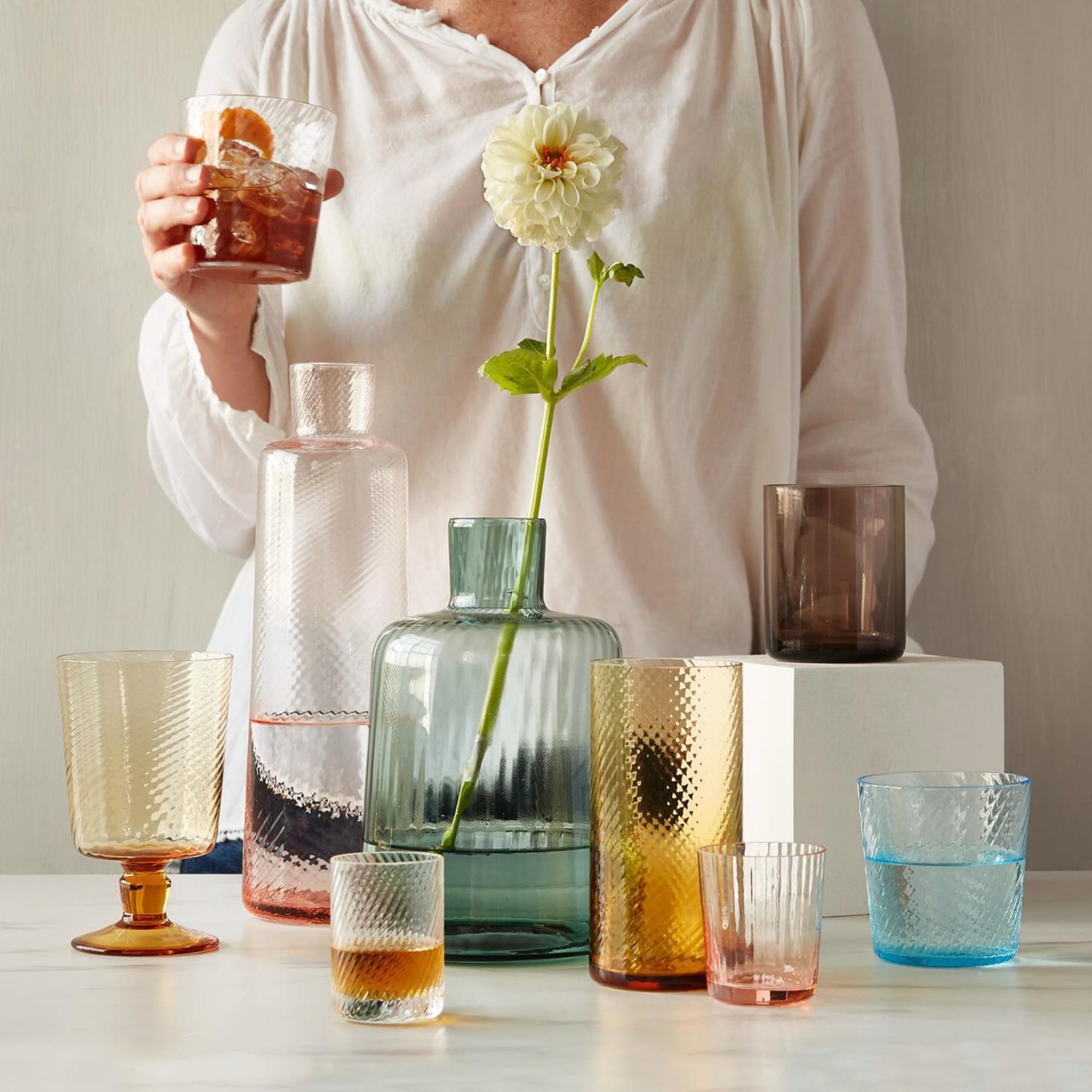 Low Carafe in Baltic Pleat