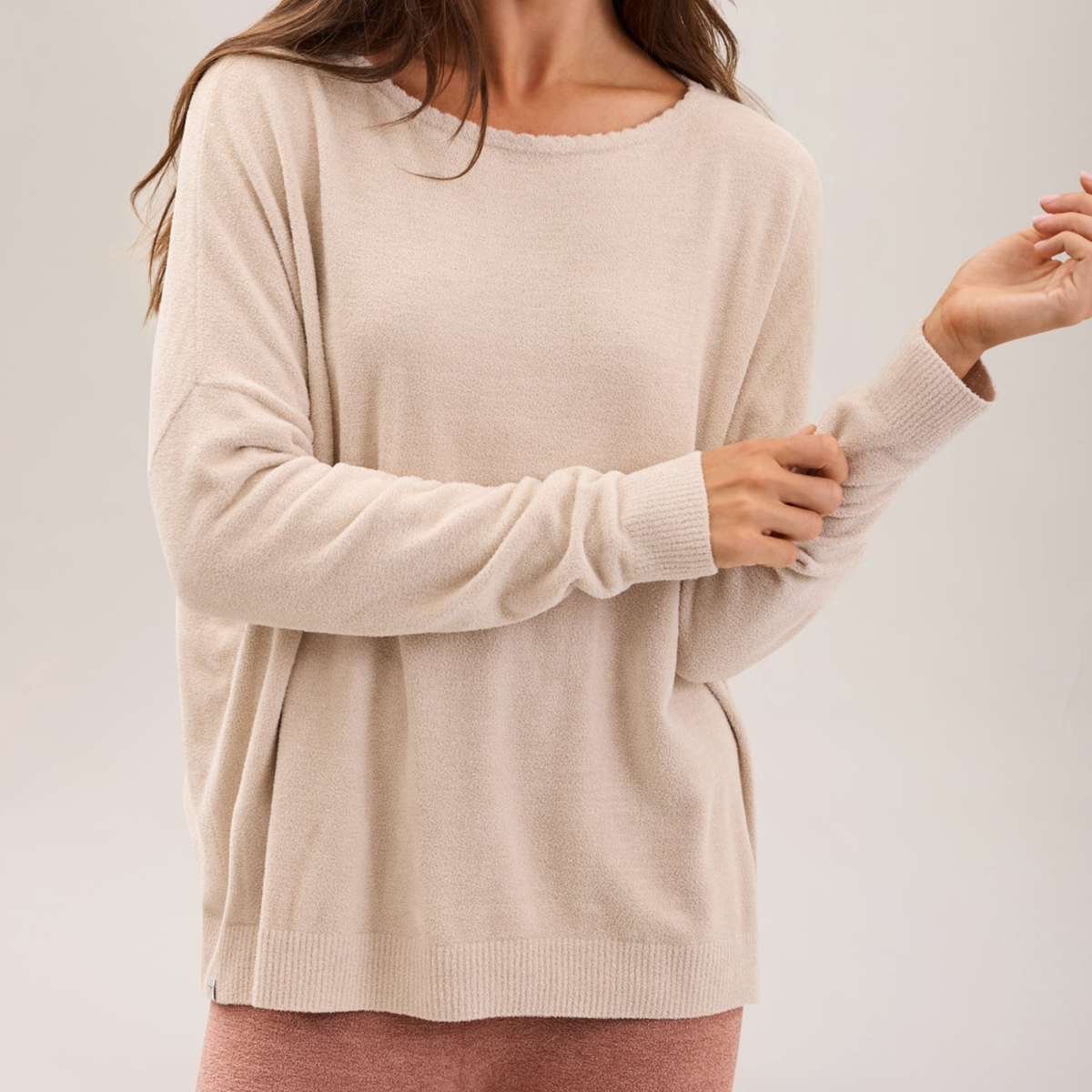 CozyChic Ultra Lite Scallop Neck Slouchy Pullover