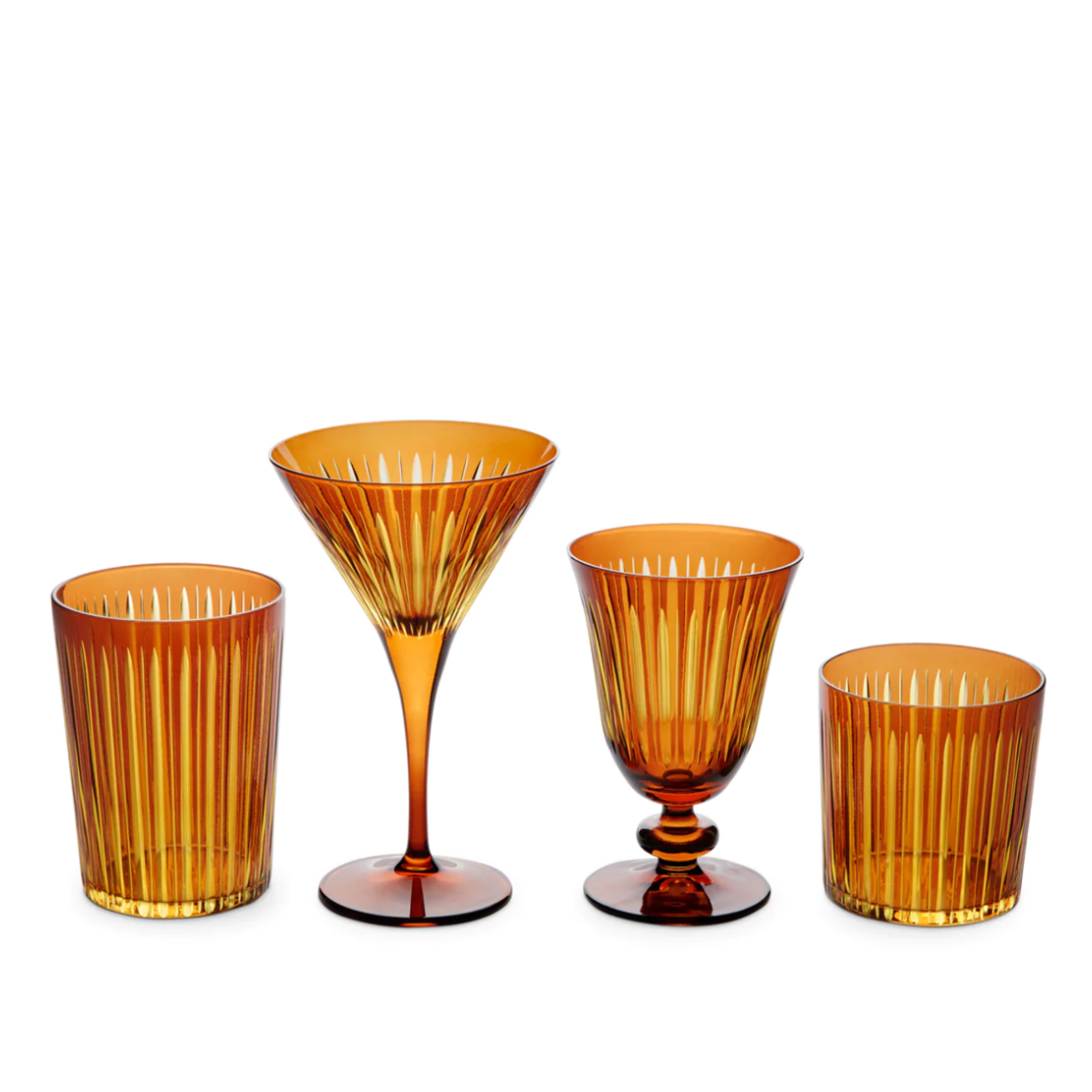 Prism Wine Glasses Amber - Set of 4