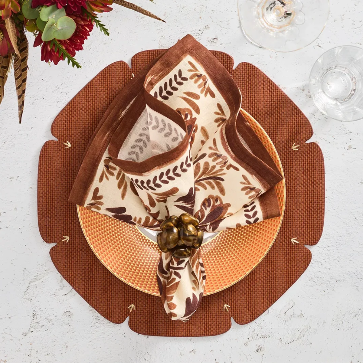 Divot Brown Placemats - Set of 4
