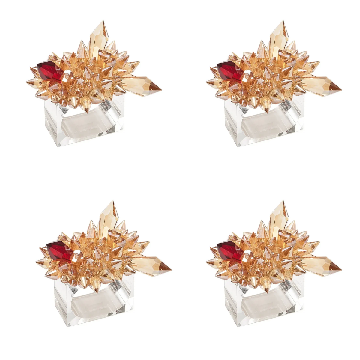 Zenith Napkin Rings in Champagne - Set of 4