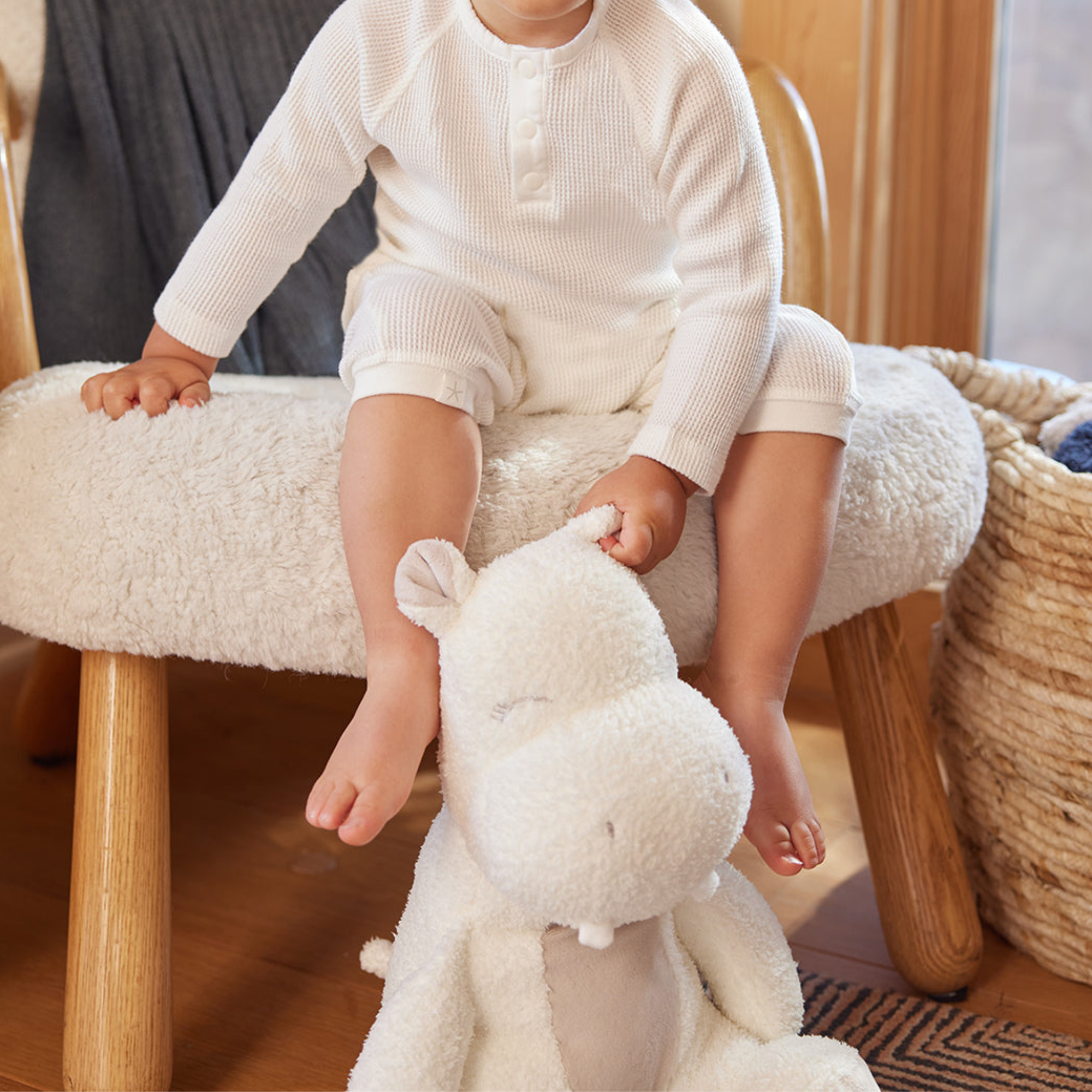 CozyChic Sleepy Hippo Buddie in Pearl / Stone