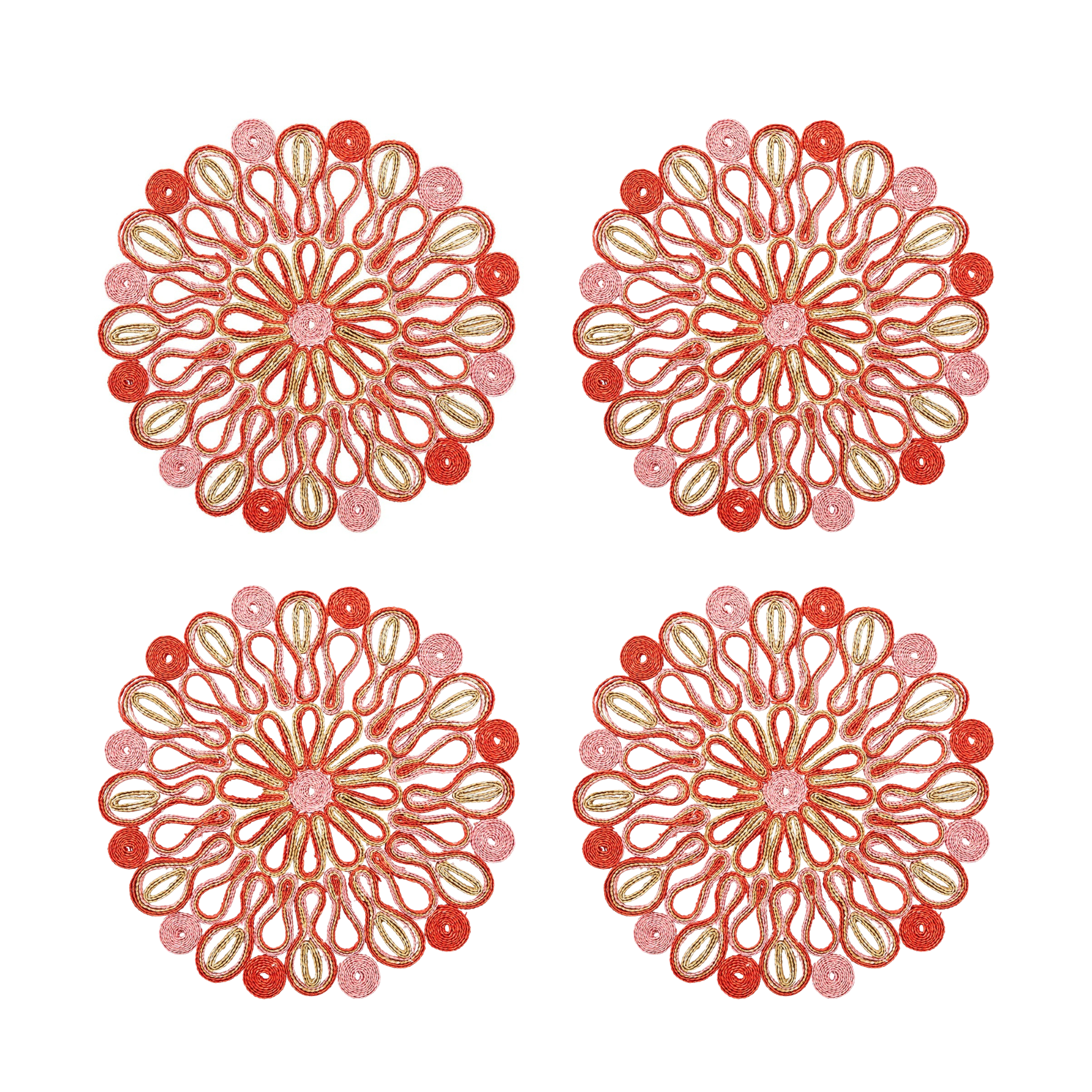 Marisol Placemat in Pink & Orange - Set of 4