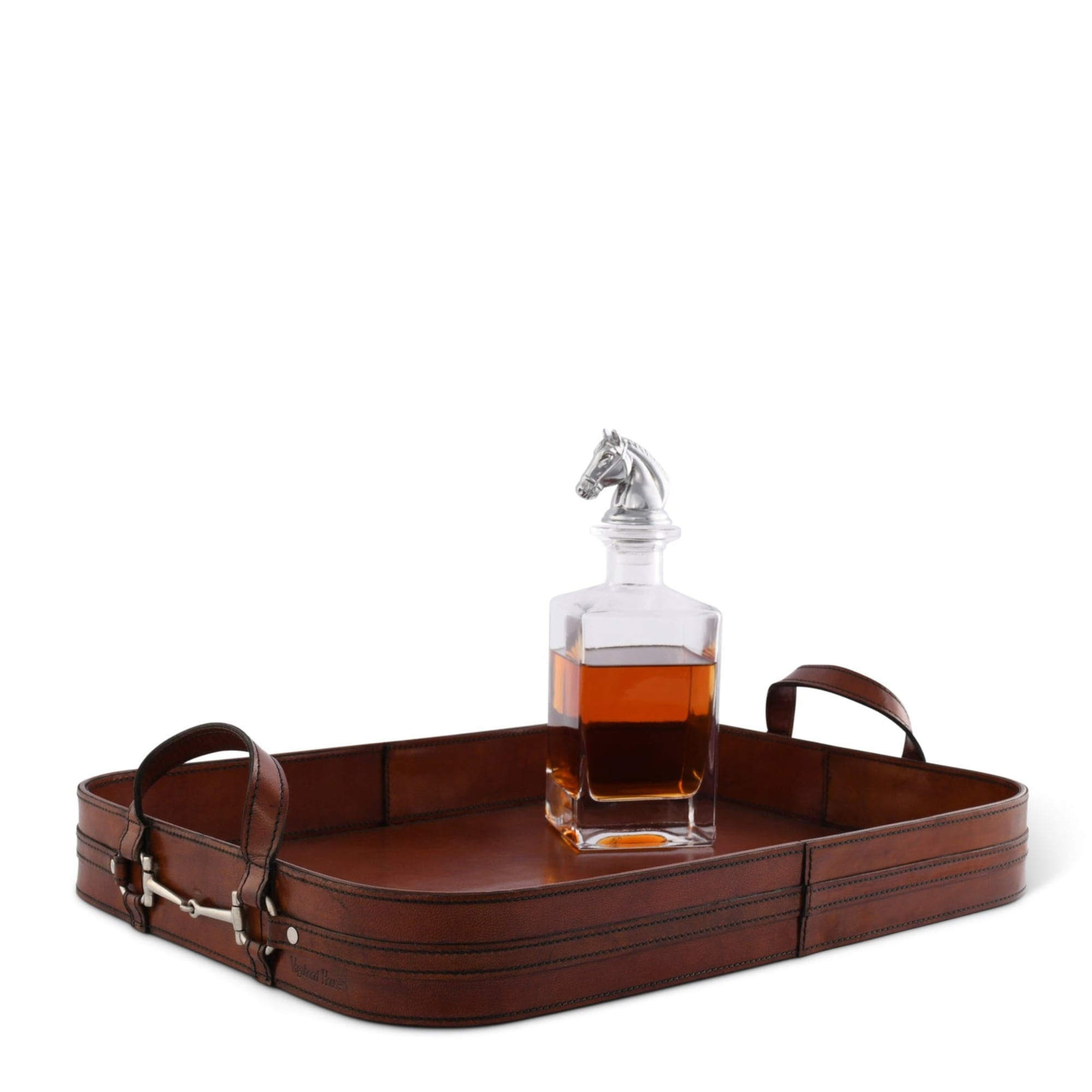 Equestrian Bit Leather Serving Tray