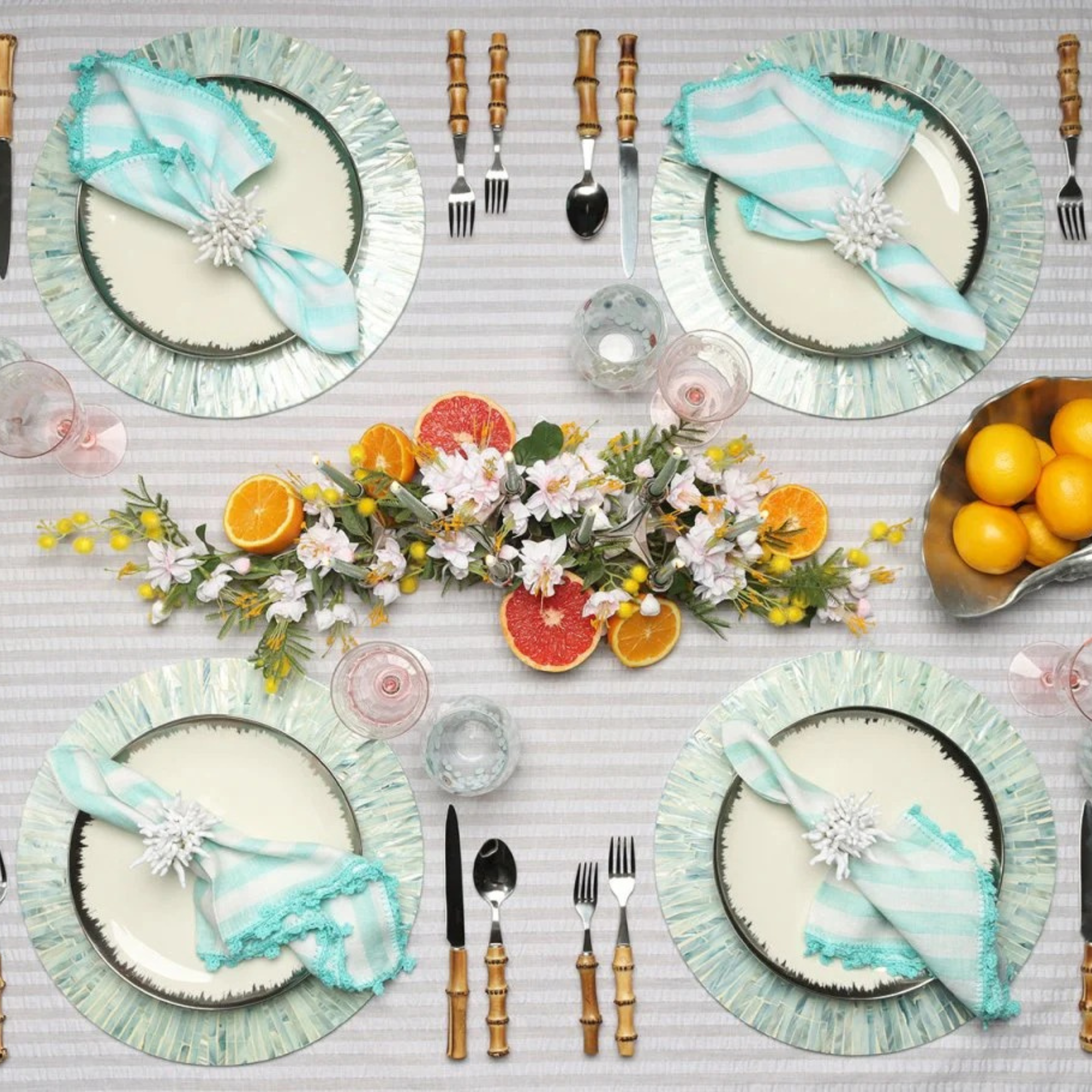 Tahiti Placemat in Periwinkle - Set of 4