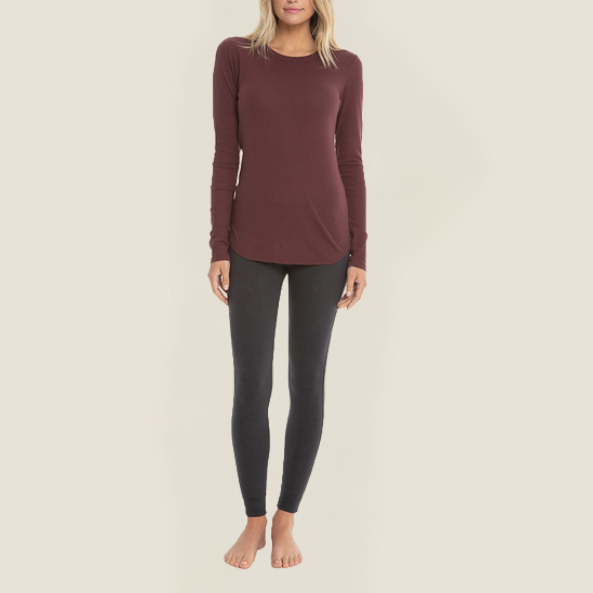 Malibu Collection Women's Loose Jersey Long Sleeve Tee