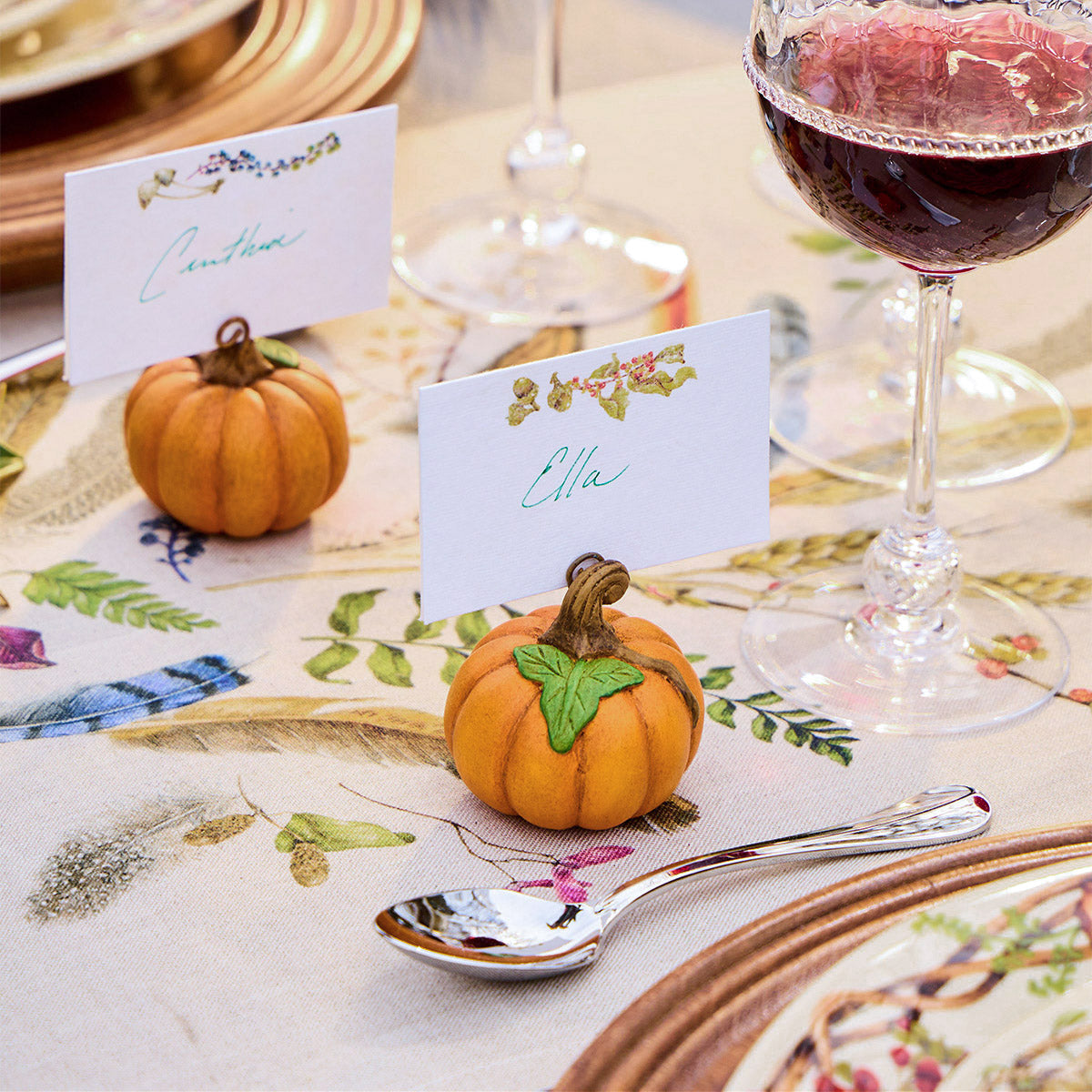 Forest Walk Pumpkin Place Card Holder - Set of 4
