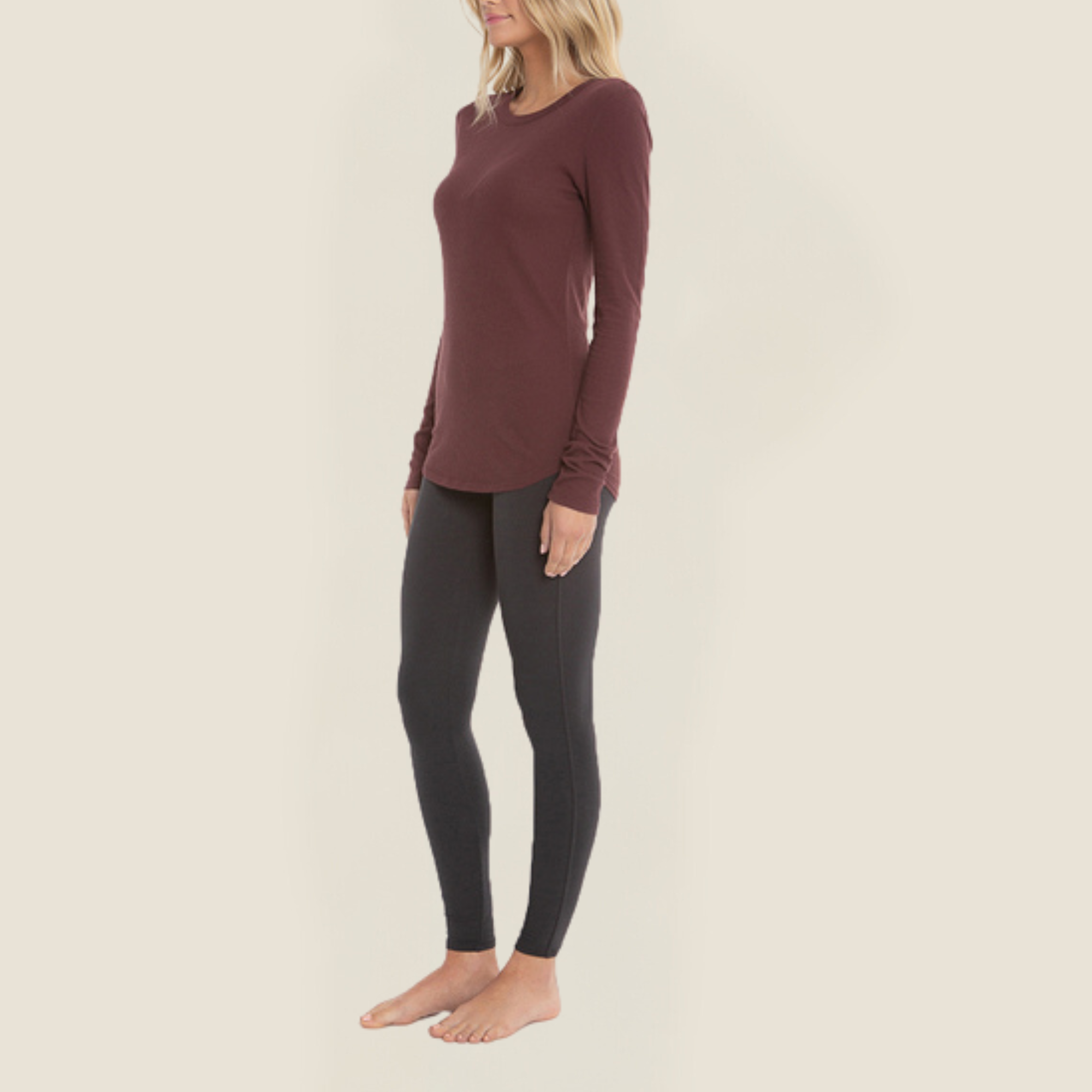 Malibu Collection Women's Loose Jersey Long Sleeve Tee