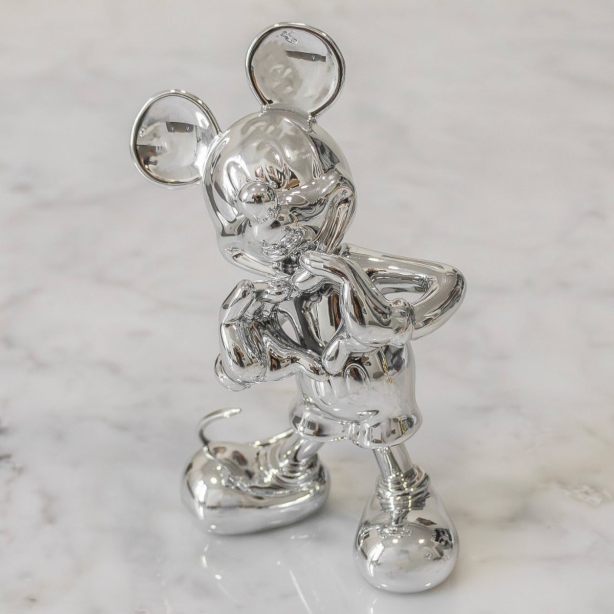 Mickey with Love XS Sculpture in Chromed Silver by Kelly Hoppen x