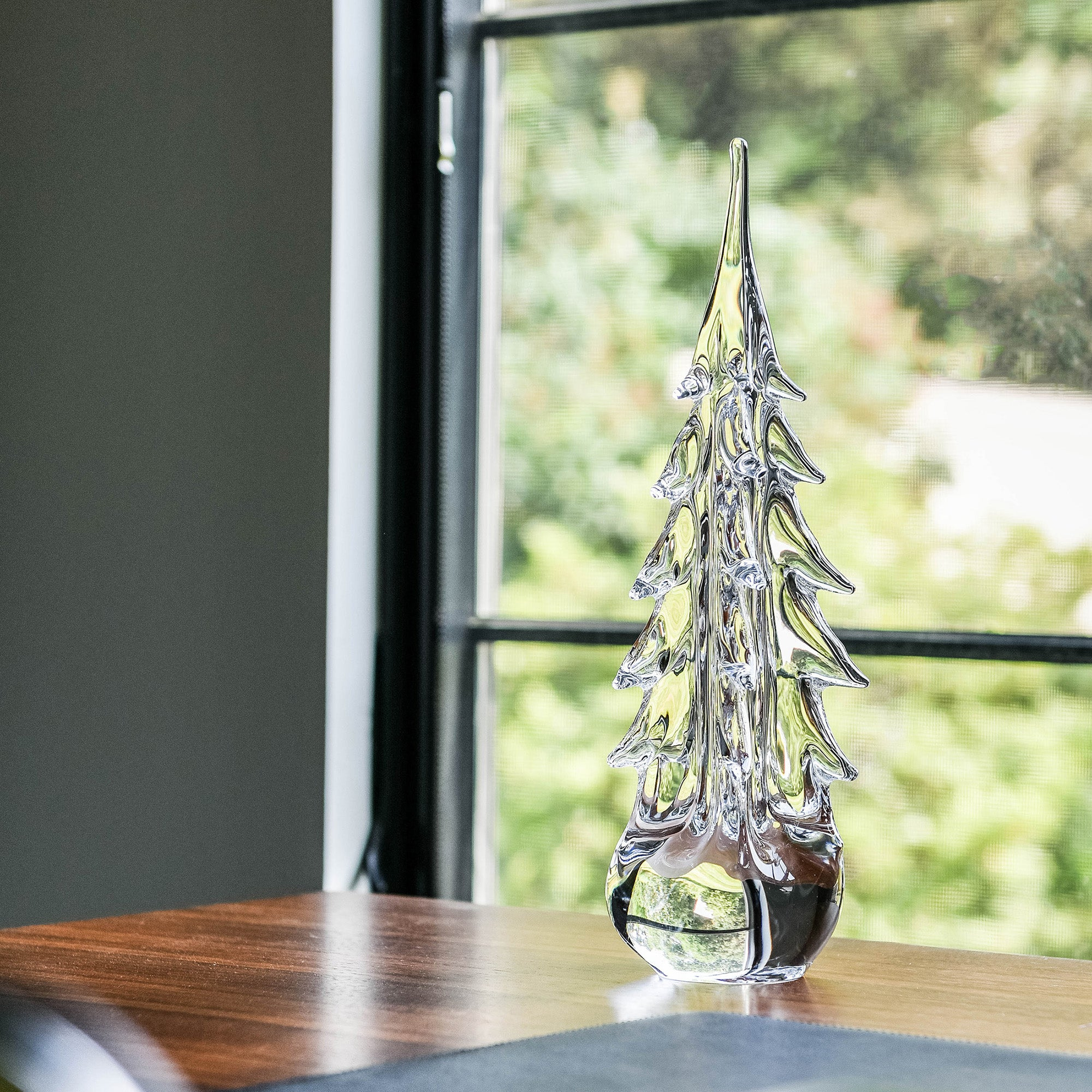 Five Sided Evergreen Glass Tree in Gift Box