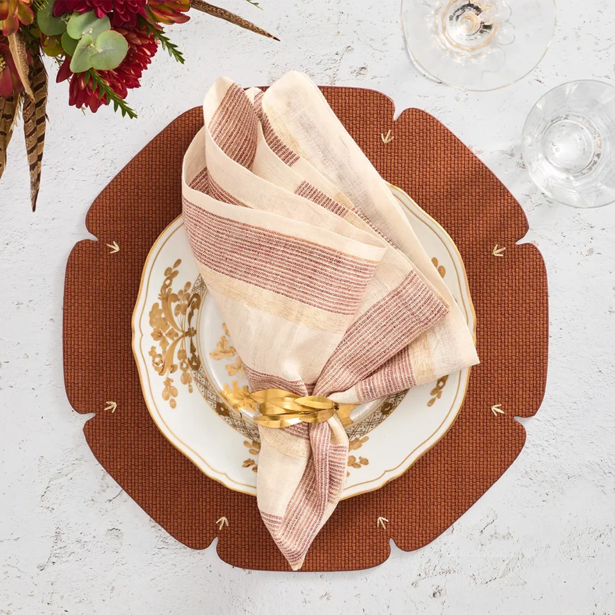 Divot Brown Placemats - Set of 4