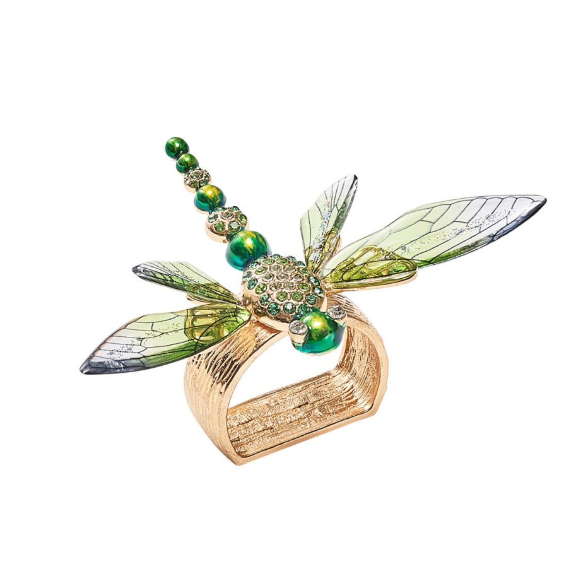 Dragonfly Napkin Ring in Green - Set of 4