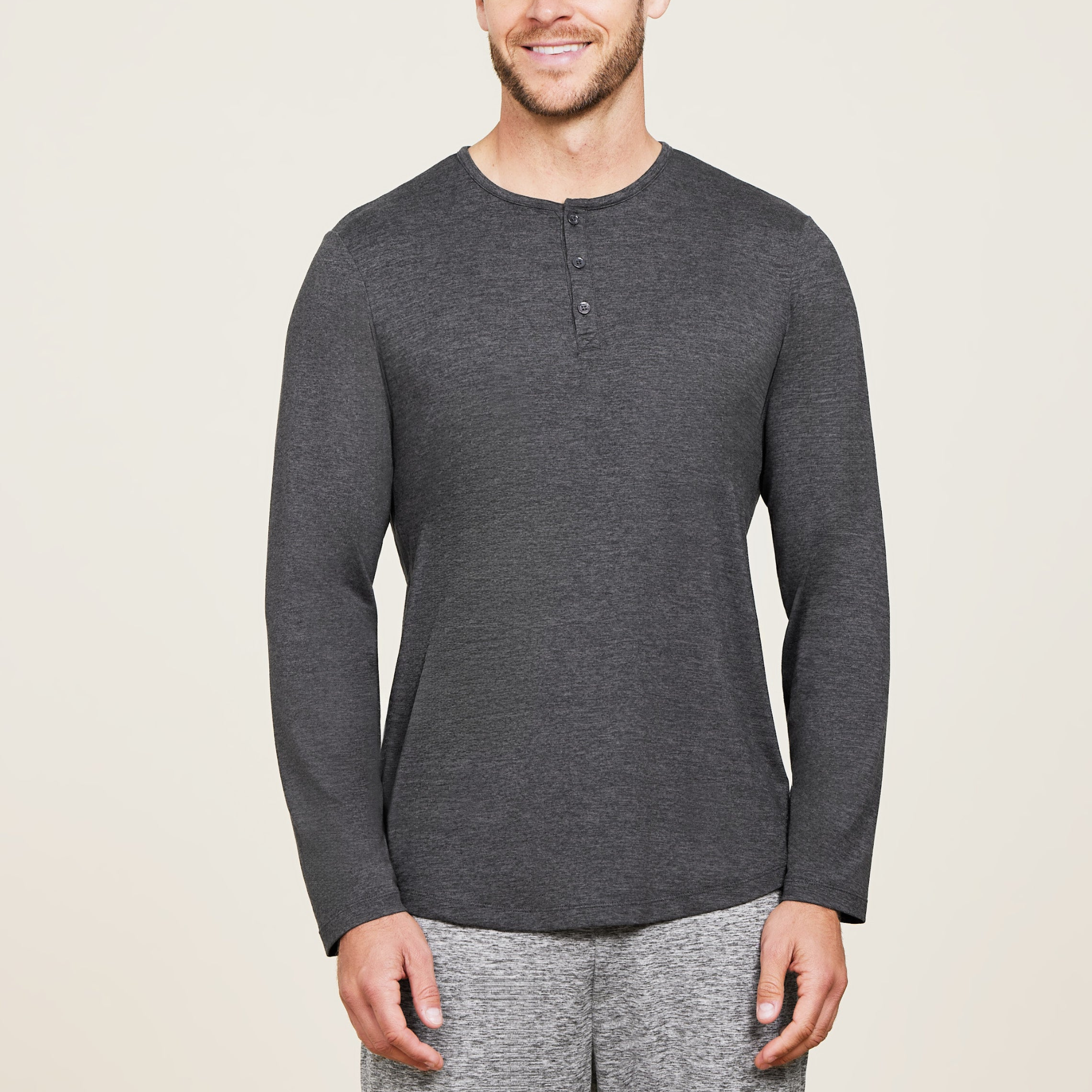 Malibu Collection Men's Butterchic Long Sleeve Henley