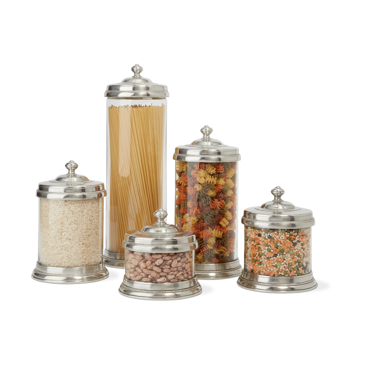 Pewter Glass Cannister - Extra Large
