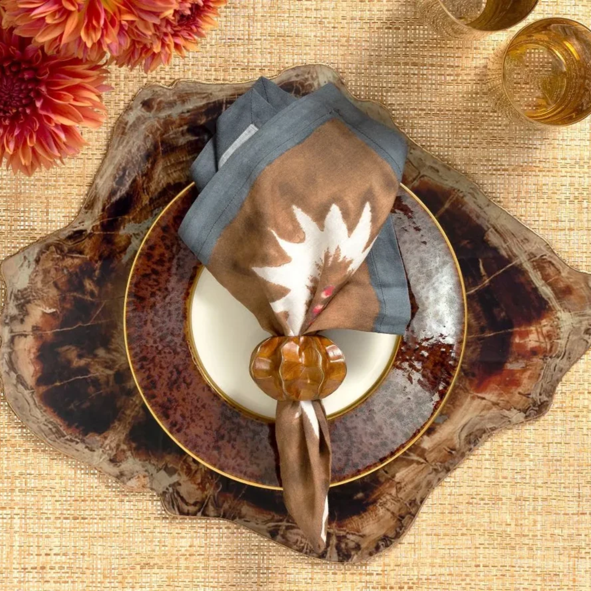 Fossil Placemats in Brown - Set of 4