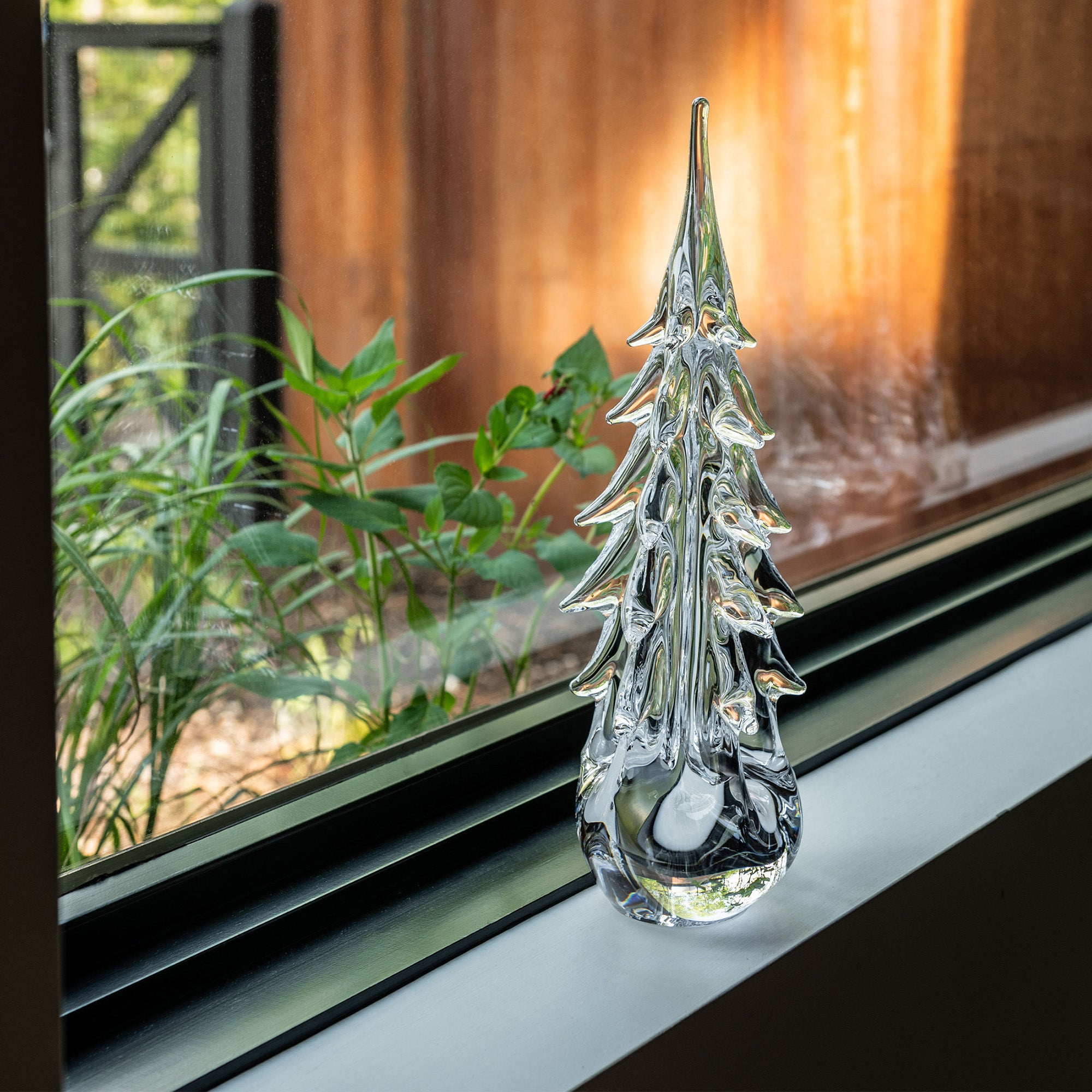 Five Sided Evergreen Glass Tree in Gift Box