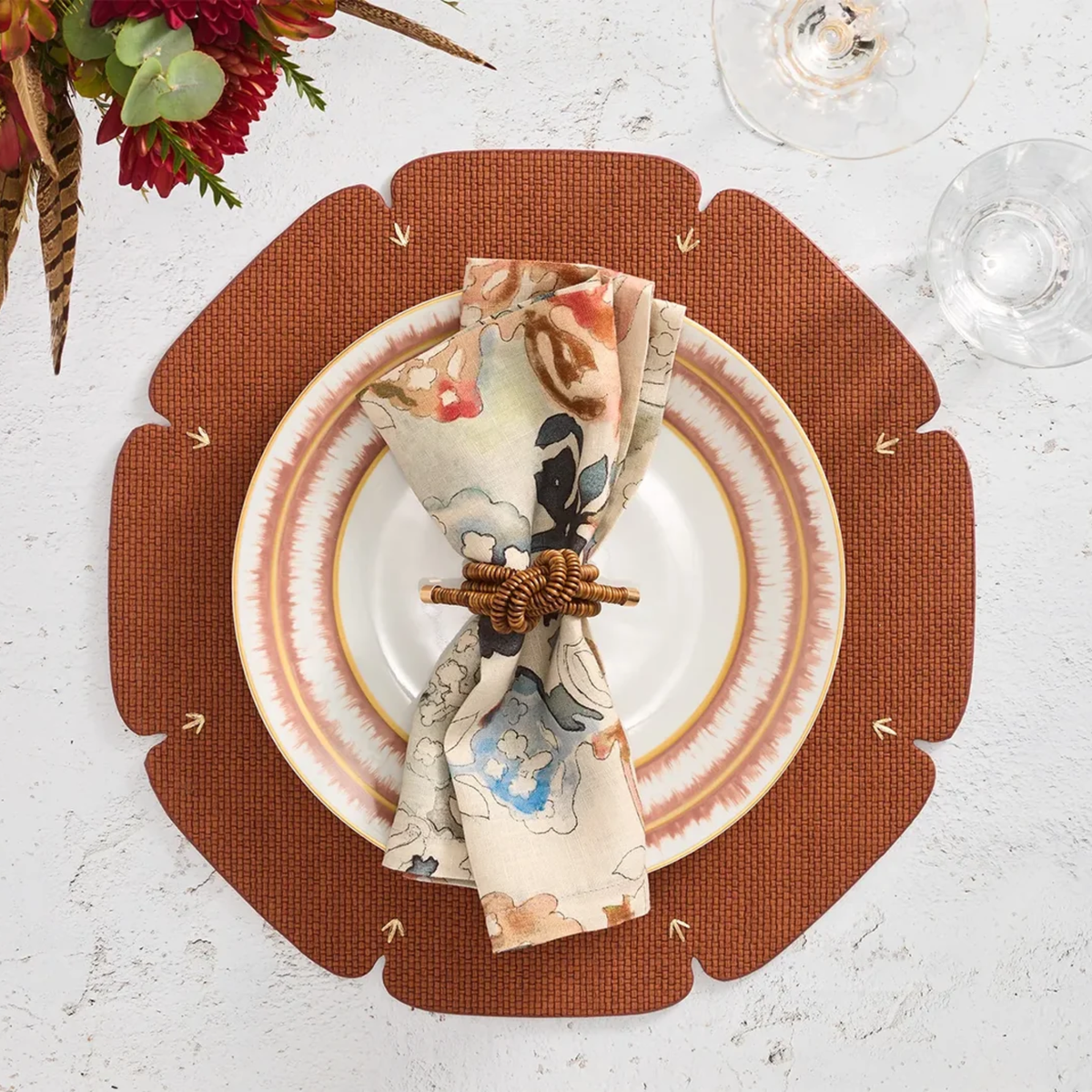 Divot Brown Placemats - Set of 4